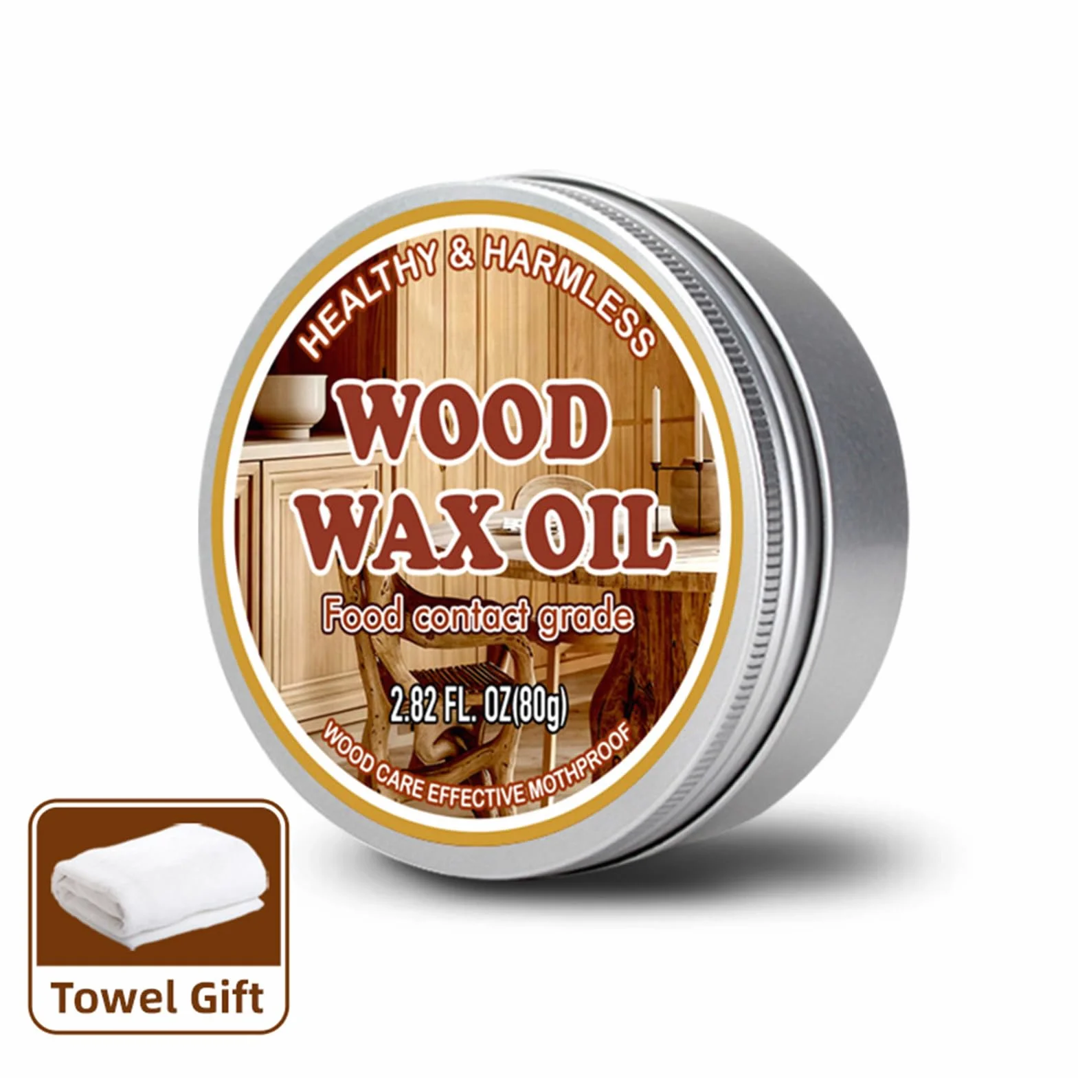 Wosk do deski do krojenia, odżywka do desek do krojenia, przenośna i ergonomiczna konstrukcja, zapobiega pękaniu, 80 g, wosk konserwacyjny do szuflad, szafek, przyborów i wielu innych
