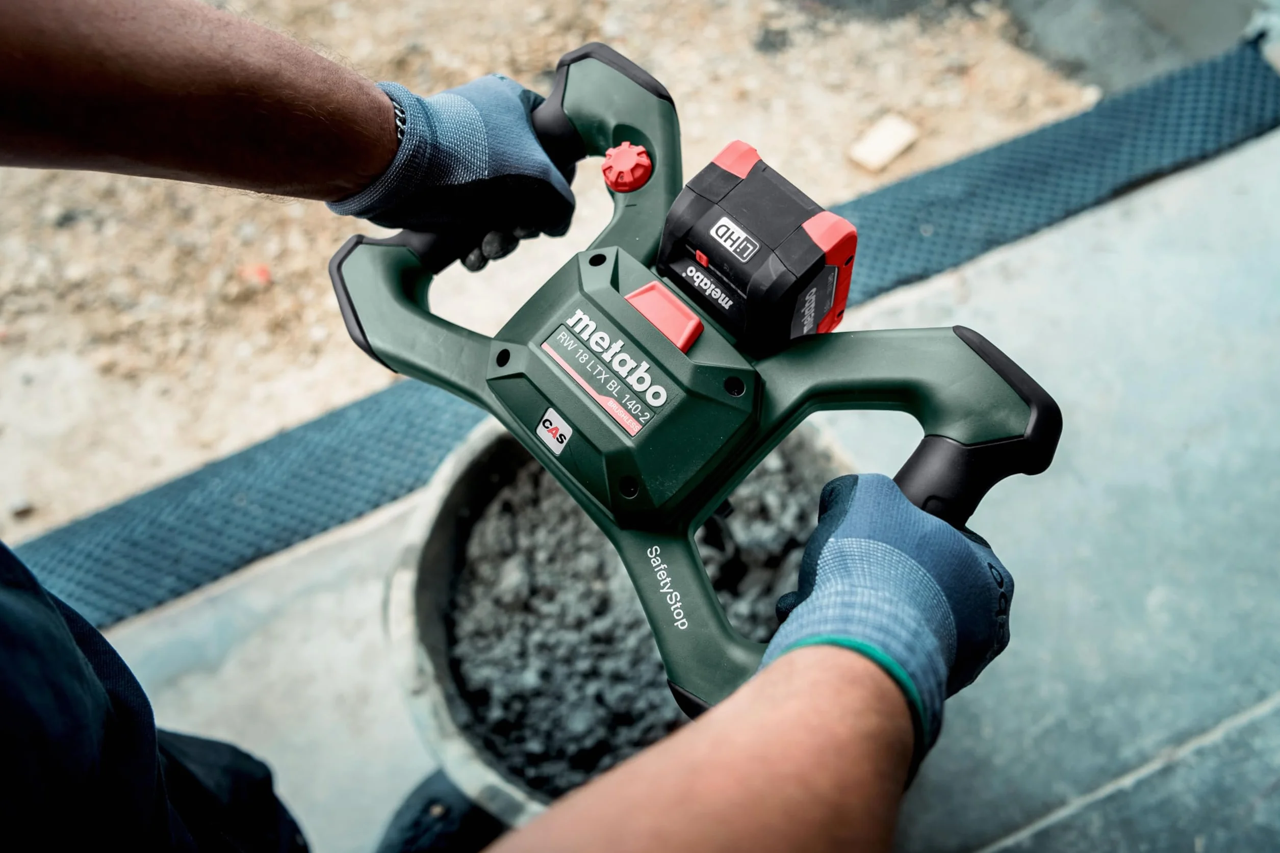 metabo Mieszadło akumulatorowe RW 18 LTX BL 140-2 - 18 V, silnik bezszczotkowy, 2-biegowa przekładnia, pojemność 50 l, SafetyStop, szybkie zatrzymanie, ergonomiczne uchwyty, VTC-Elektronika