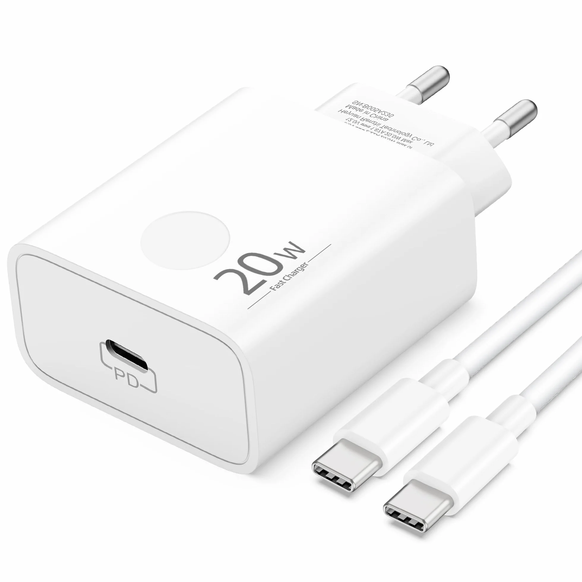 20W USB-C Szybka Ładowarka do iPhone 17 16 16e 15 Pro Max Plus Air, iPad, Samsung Galaxy S25 S24 Ultra, Google Pixel 10 9 8 7, USBC Zasilacz Wtyczka Adapter i Kabel Typu C 2m