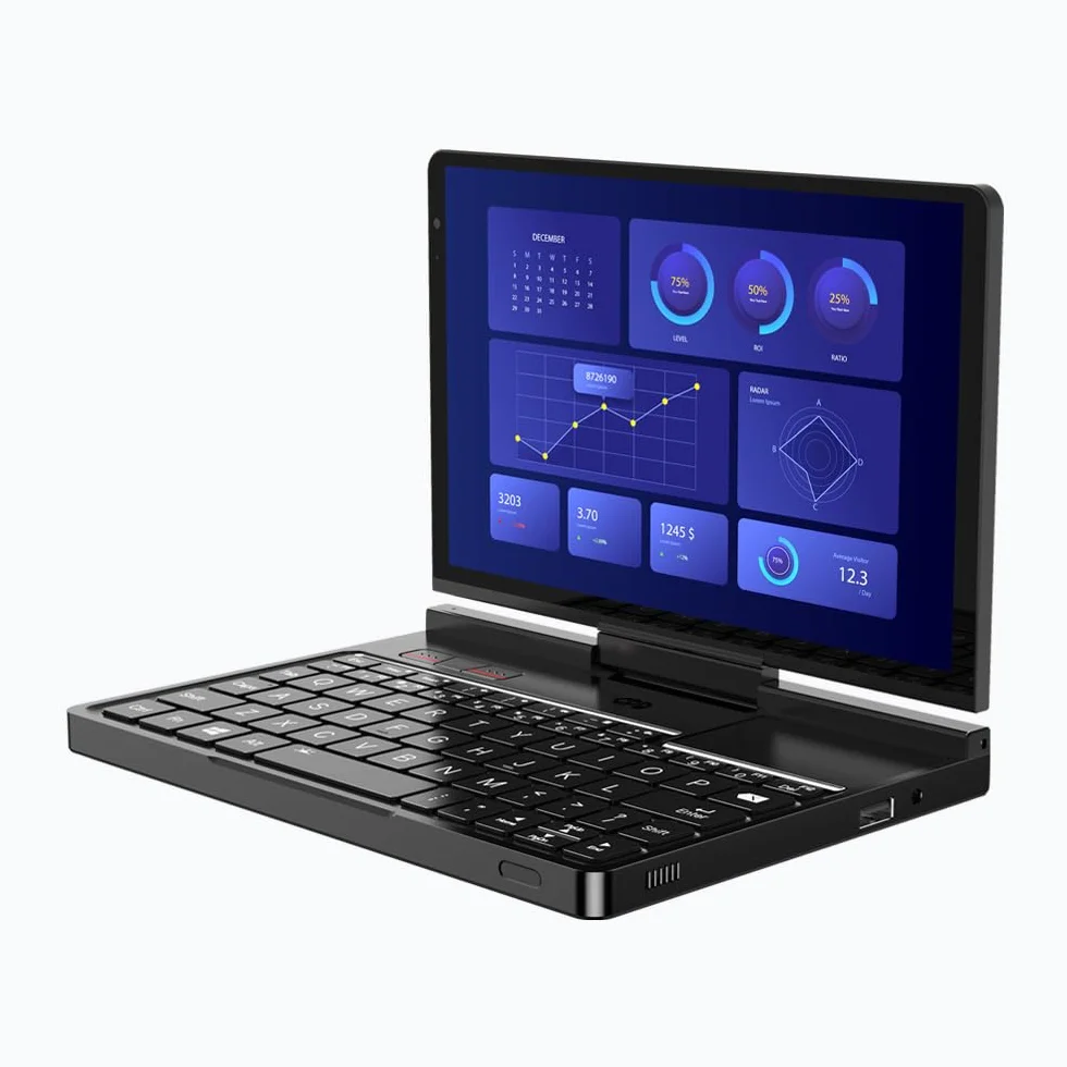 GPD Komputer kieszonkowy 4 (8840U) Ultra Mobile PC z aluminium z systemem Windows 11, wyświetlacz 8,8" Ultra HD, obracany o 180°, Ryzen 7 8840U, pamięć RAM: 16 GB LPDDR5x, SSD NVMe 1 TB, Wi-Fi 6E,