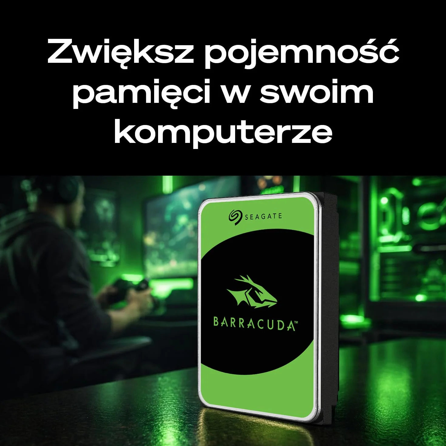 Seagate BarraCuda 4TB, Wewnętrzny dysk twardy, 3.5",Dla komputerów PC i laptopów, SATA 6 GB/s, 5400 RPM, 256 MB cache, FFP (ST4000DMZ04)
