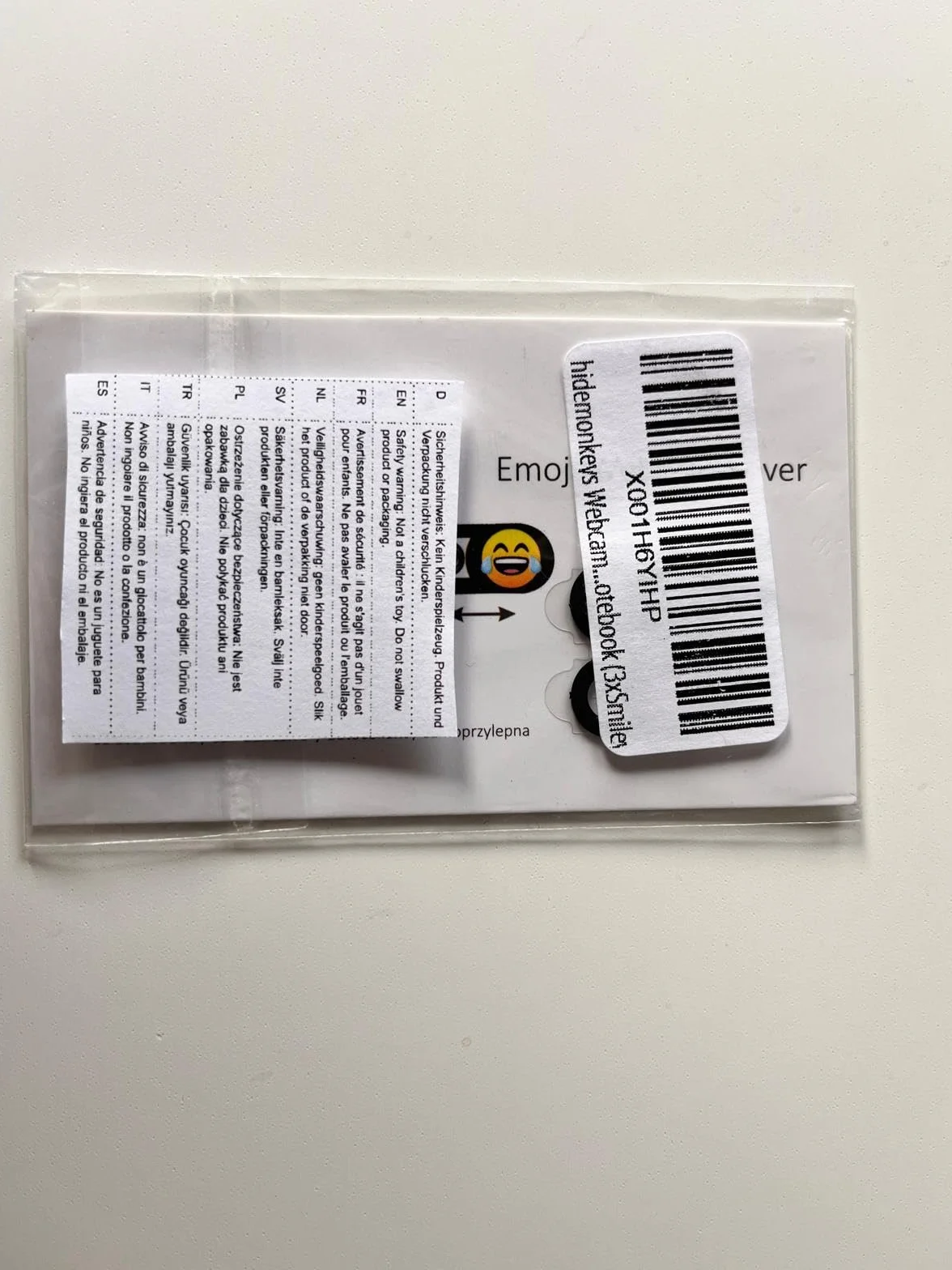 Osłona kamery internetowej 3-pak ze wzorem emoji. Bardzo cienka osłona na kamere 0,8 mm, do laptopów, tabletów, telefonów komórkowych, iMac, Macbooków, iPhone'a, notebooka (Ghost, Zany Face, Monkey)