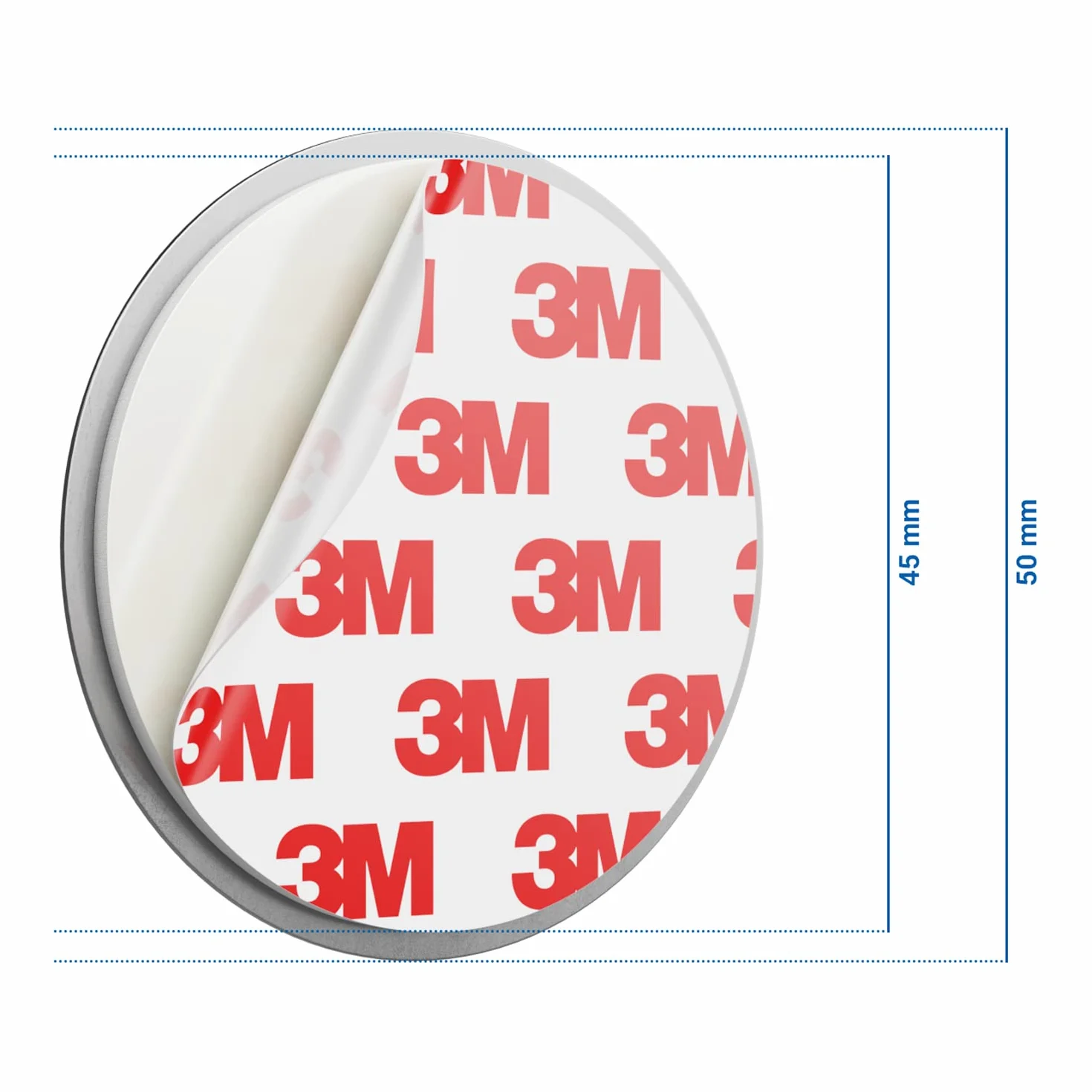 deleyCON 2x Mocowanie Magnetyczne do Czujek dymu Uchwyt Magnetyczny Alarm Przeciwpożarowy Samoprzylepny Uchwyt Magnetyczny Powierzchnia Samoprzylepna o Średnicy 50 mm