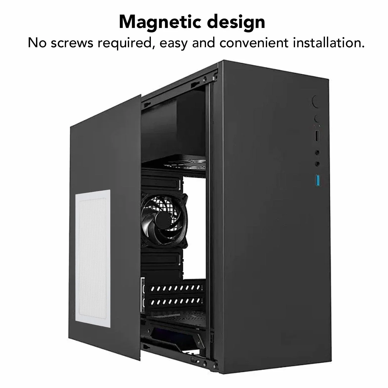 Filtr Przeciwpyłowy PC 140x280 mm, Siatka Magnetyczna z PVC, Obudowa DIY