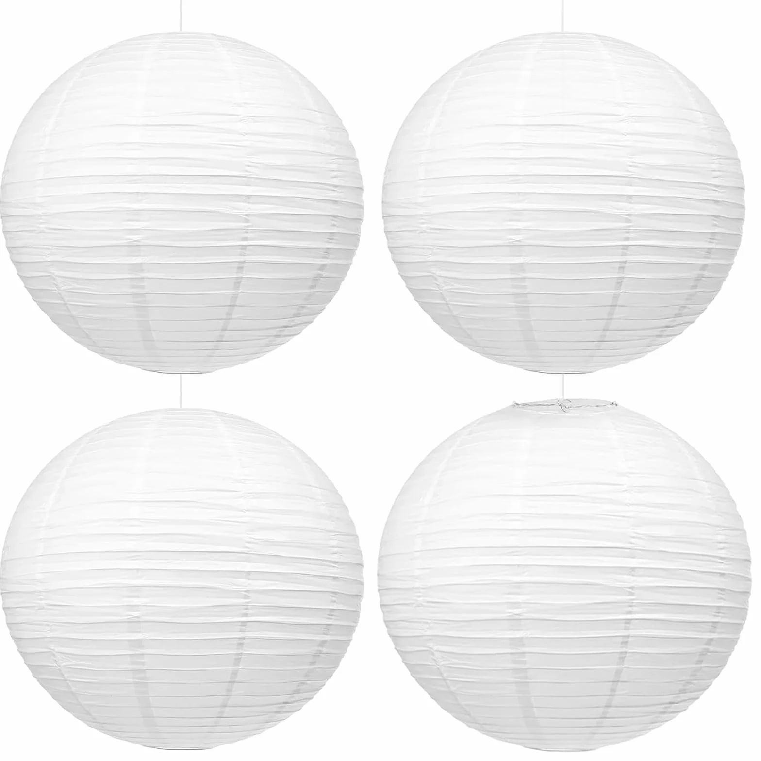 4 szt. 30cm papierowy abażur okrągły biały papierowe lampiony, papierowy abażur do ogrodu wesela urodzin imprezy dekoracja