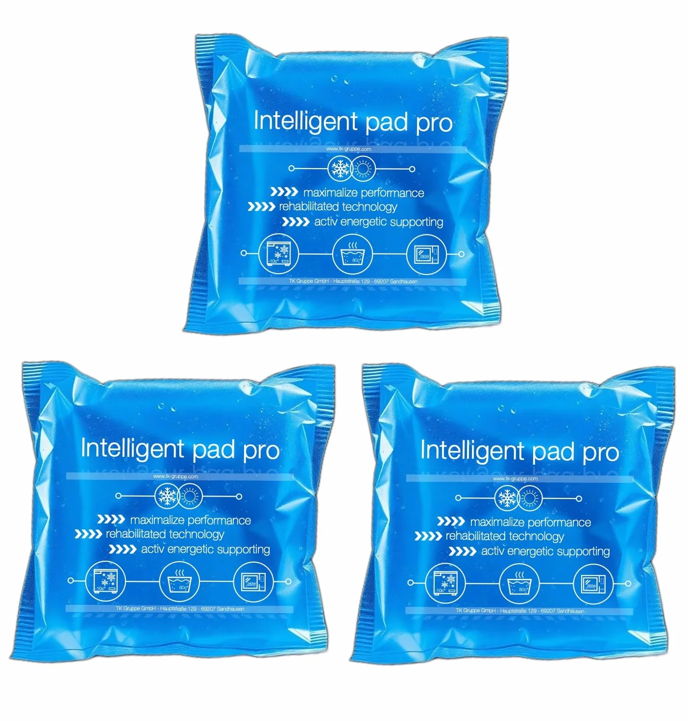 3 x podkładki chłodzące – poduszka chłodząca – Made in Germany – w rozmiarach 15 x 15 cm – Cool Pads – wkład chłodzący i rozgrzewający – kompresy na zimno i ciepłe kompresy