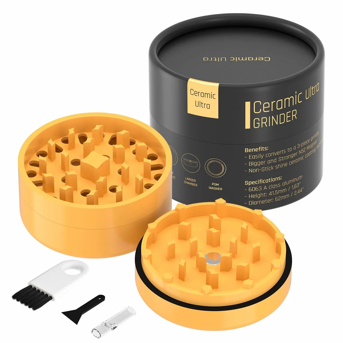 ULTRA CERAMIC profesjonalna szlifierka ceramiczna | zaawansowana technologicznie nieprzywierająca nanceramika | Unikalny system potrójnego magnesu neodymowego N52 | 62 mm Ø najnowszej generacji