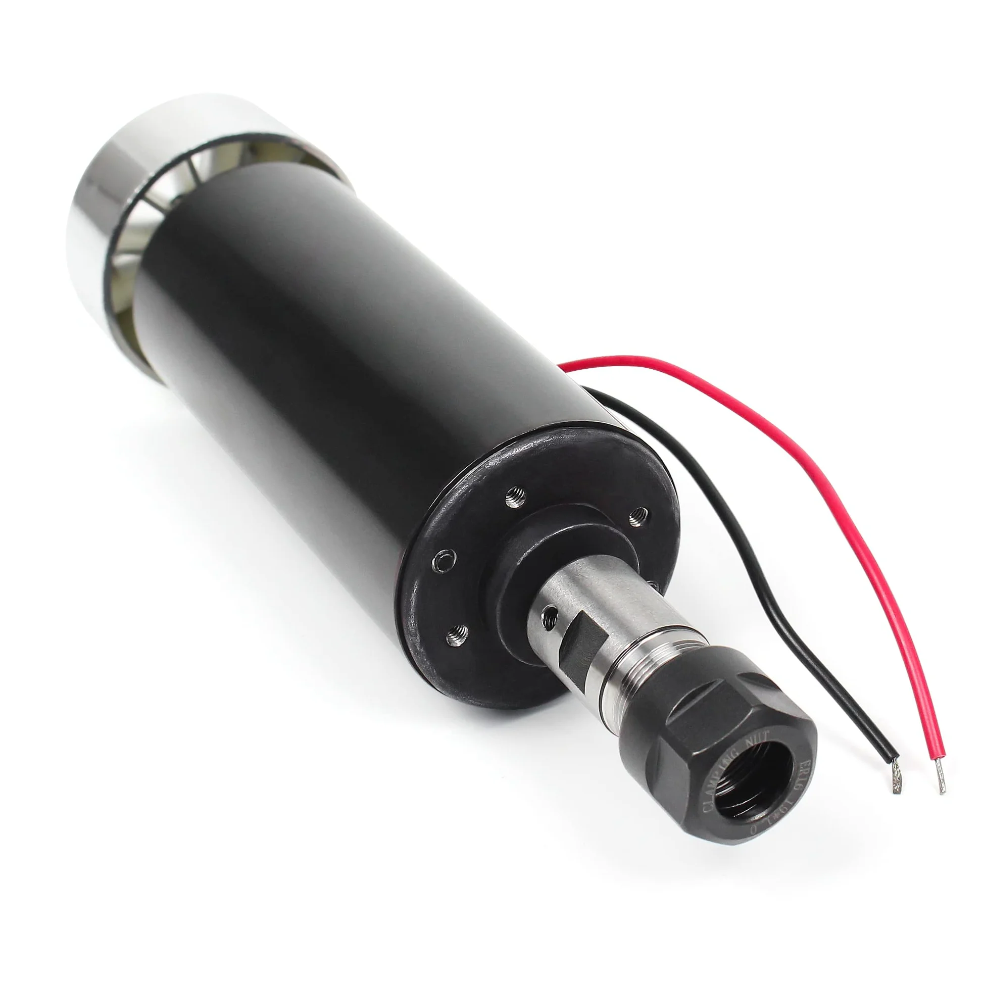 RATTMMOTOR Silnik wrzecionowy 500 W, silnik wrzecionowy CNC 52 mm 48 VDC ER16 chłodzenie powietrzem 12000 obr./min + 8 mm ER16 tuleja zaciskowa do samodzielnego grawerowania/frezarki CNC