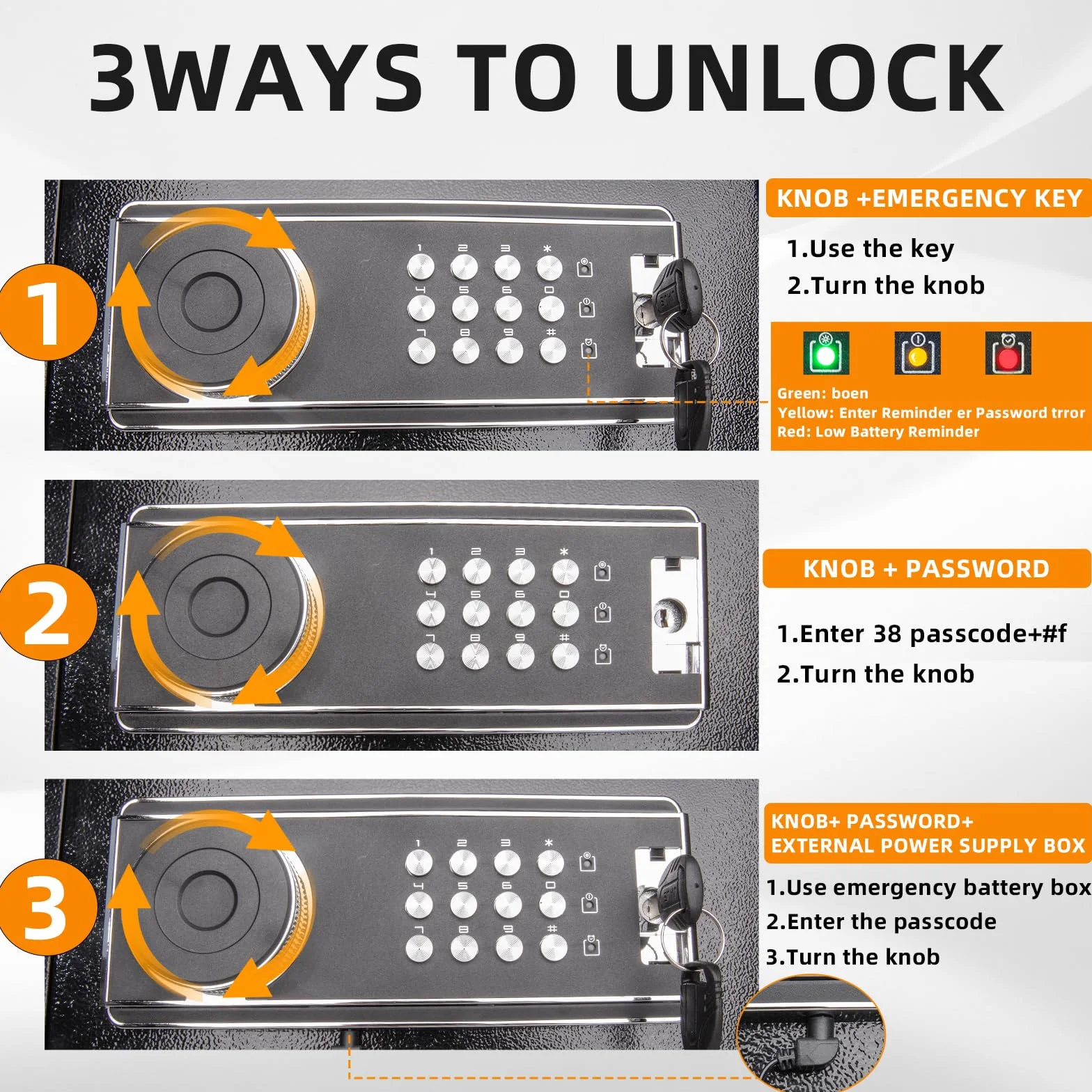 Domowy sejf 70 l, Fireproof Waterproof Security Safe with Digital Keypad and Built in Lock Box, Fireproof Bag with Lock, Fireproof Safe for Home Firearm Medicine Improtant Papers Valuables