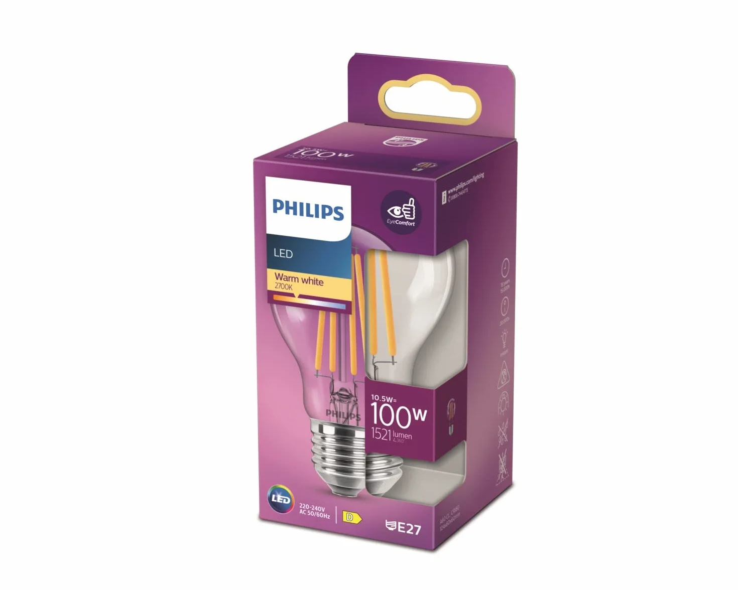 Philips LED Żarówka 10,5–100 W E27 Ciepła biel