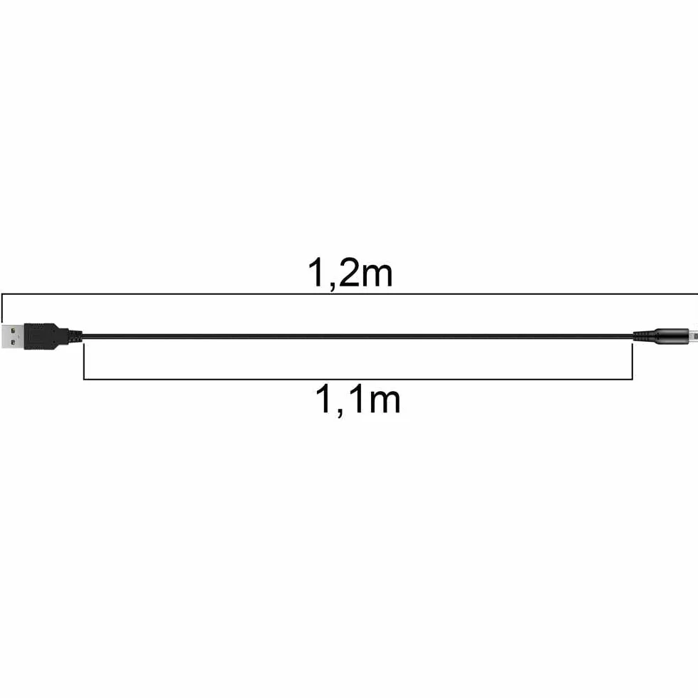 OcioDual Kabel do ładowania 3DS USB 1,2 m czarny