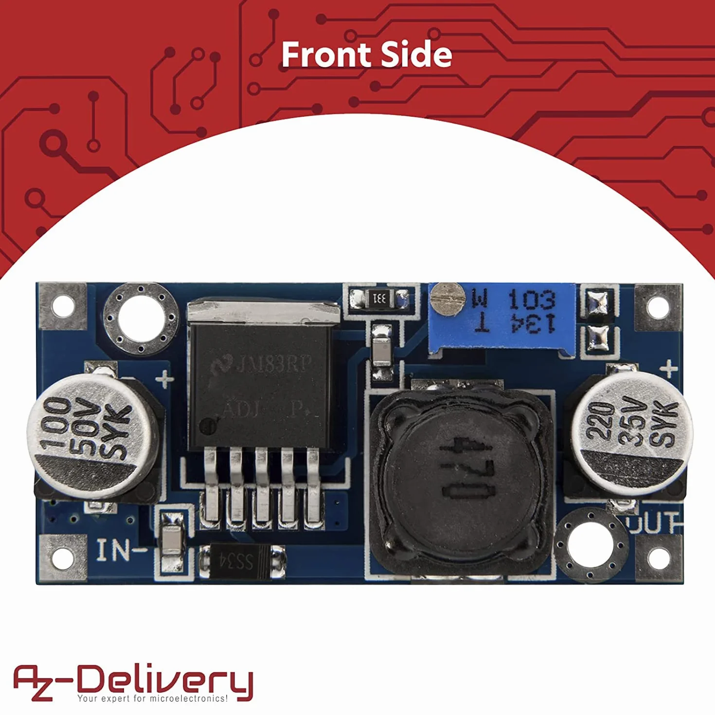 AZDelivery LM2596S DC-DC zasilacz krok w dół moduł kompatybilny z Arduino