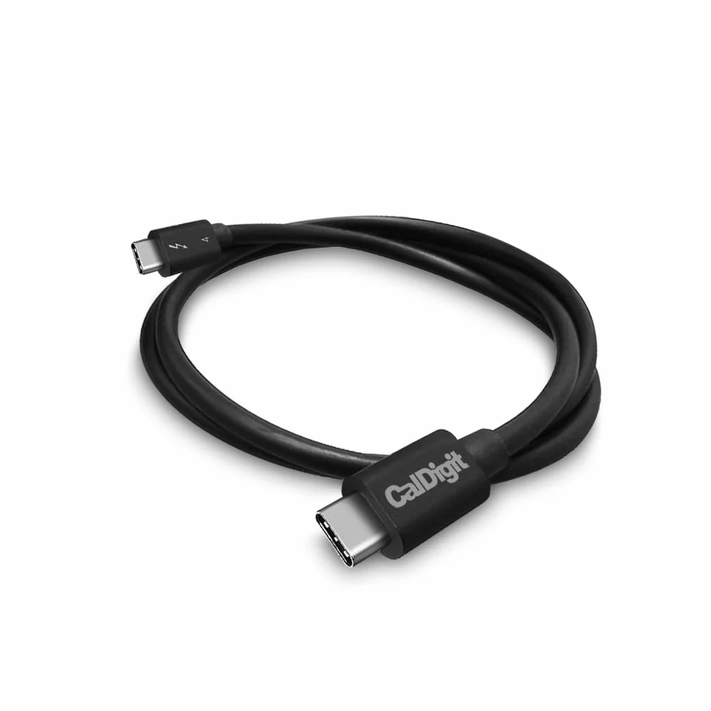 CalDigit Kabel Thunderbolt 4, obsługuje ładowanie przy mocy 100 W, 40 Gbit/s, kompatybilny z Thunderbolt 3 i USB-C, 2016+ MacBook Pro, Air, 2020+ M1 (kabel Thunderbolt 4 o długości 0,8 m i USB 4).