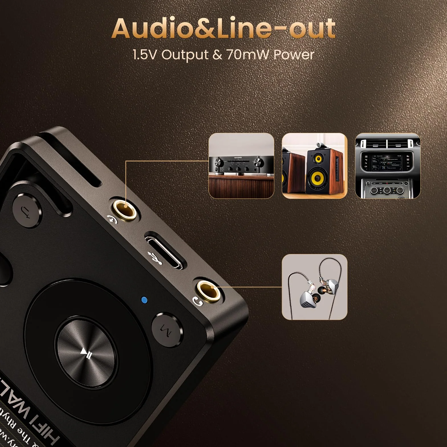 HIFI WALKER H2 Odtwarzacz MP3 z Bluetooth, DSD DAC, odtwarzacz Hi-Res FLAC, bezstratny odtwarzacz muzyczny, przenośny odtwarzacz audio z 64GB pamięcią, rozszerzalną do 256 GB
