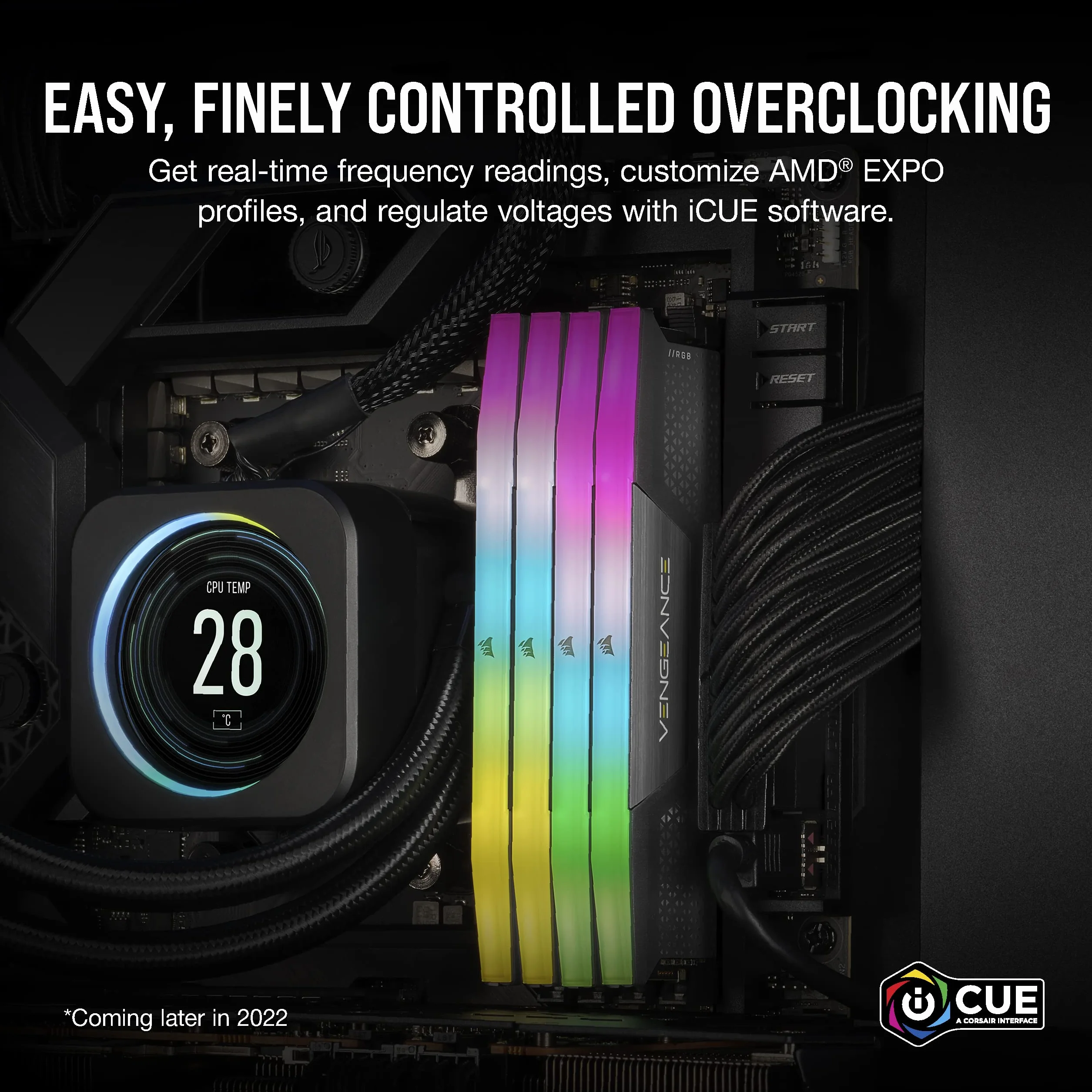 CORSAIR VENGEANCE RGB DDR5 32GB (2x16GB) 6000MHz CL36 AMD EXPO Pamięć Komputerowa iCUE Szary