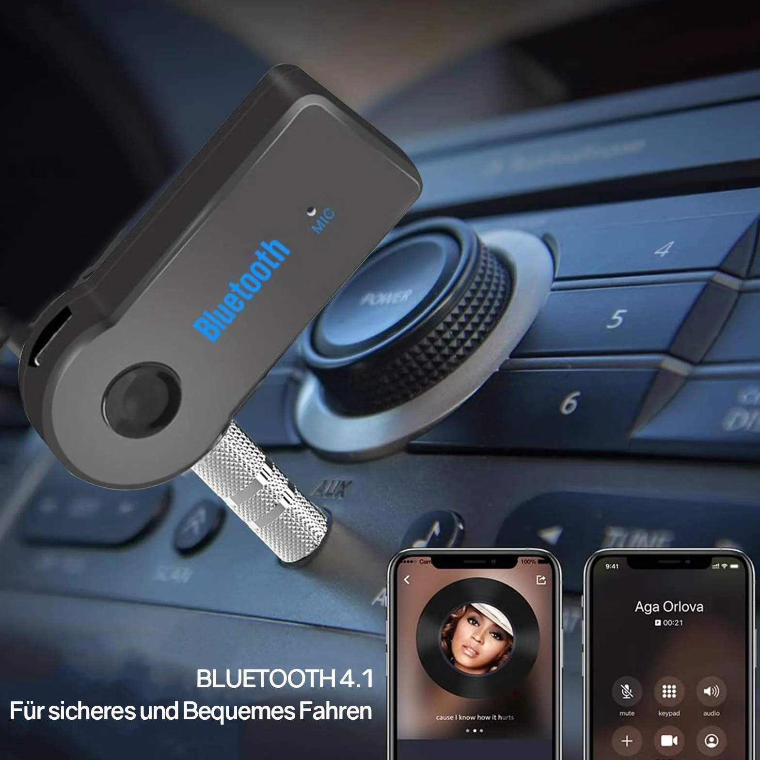 VIEVRE Adapter Bluetooth AUX 4.1 jack 3,5 mm do samochodu