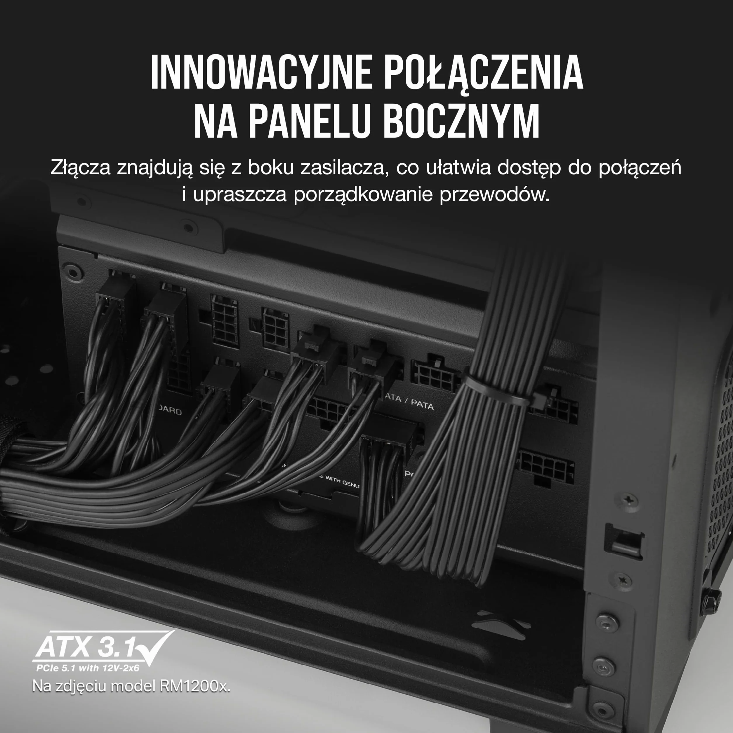 Corsair RM850x SHIFT W pełni modułowy zasilacz ATX 3.1 PCIe 5.1 80 PLUS Gold Czarny