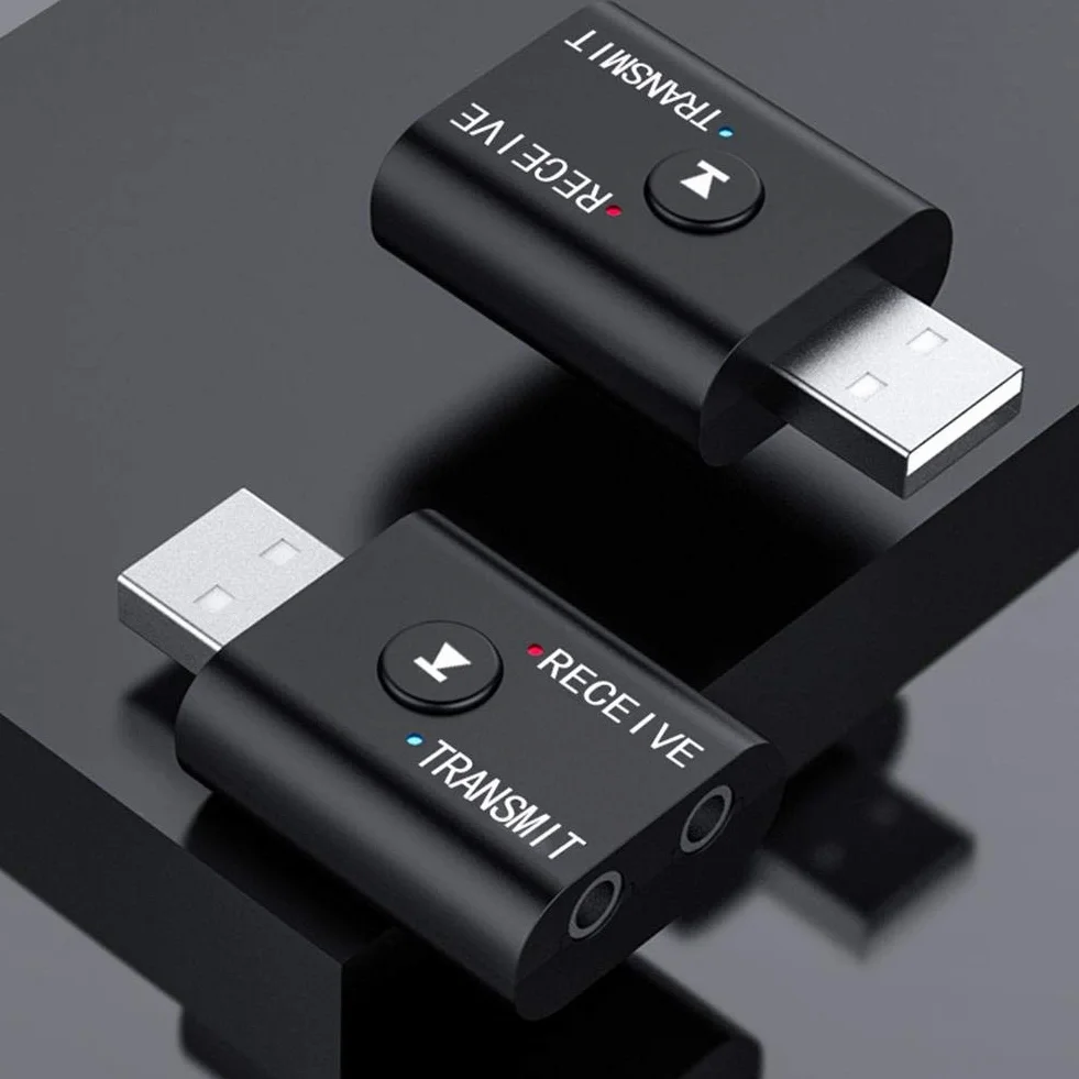 ASHATA nadajnik odbiornik Bluetooth 5.0, ABS 2 w 1 adapter audio
