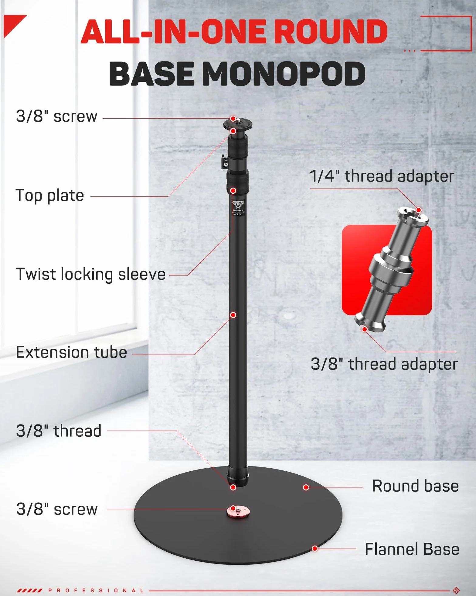 IFOOTAGE A400 okrągła podstawa monopod statyw studyjny 200,7 cm ładowność 10 kg