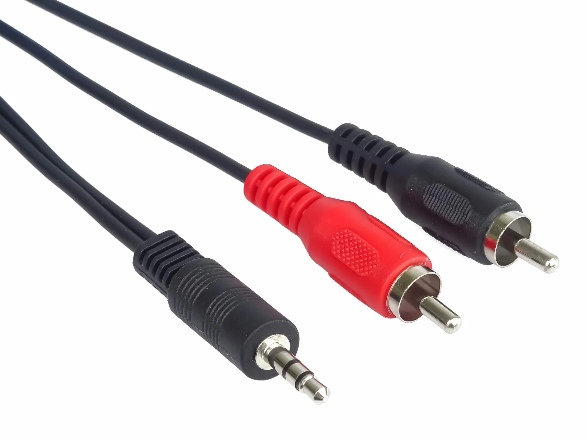 PremiumCord Kabel Jack Na RCA Y 2m, Wtyk 3,5mm Na 2x RCA, Dźwięk Stereo, Czarny