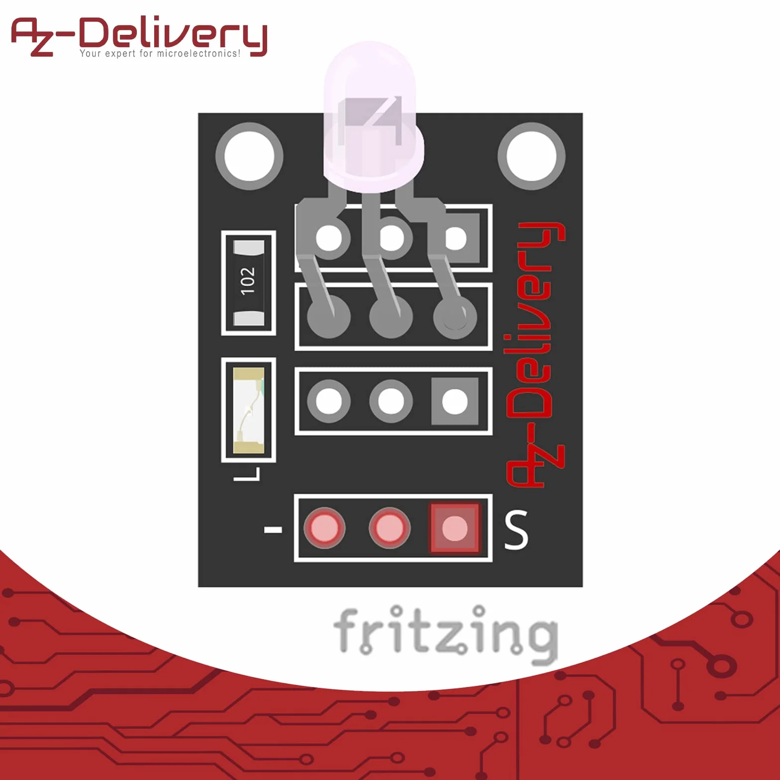 AZDelivery KY-029 Bi-Color LED Module 3mm Arduino kompatybilny