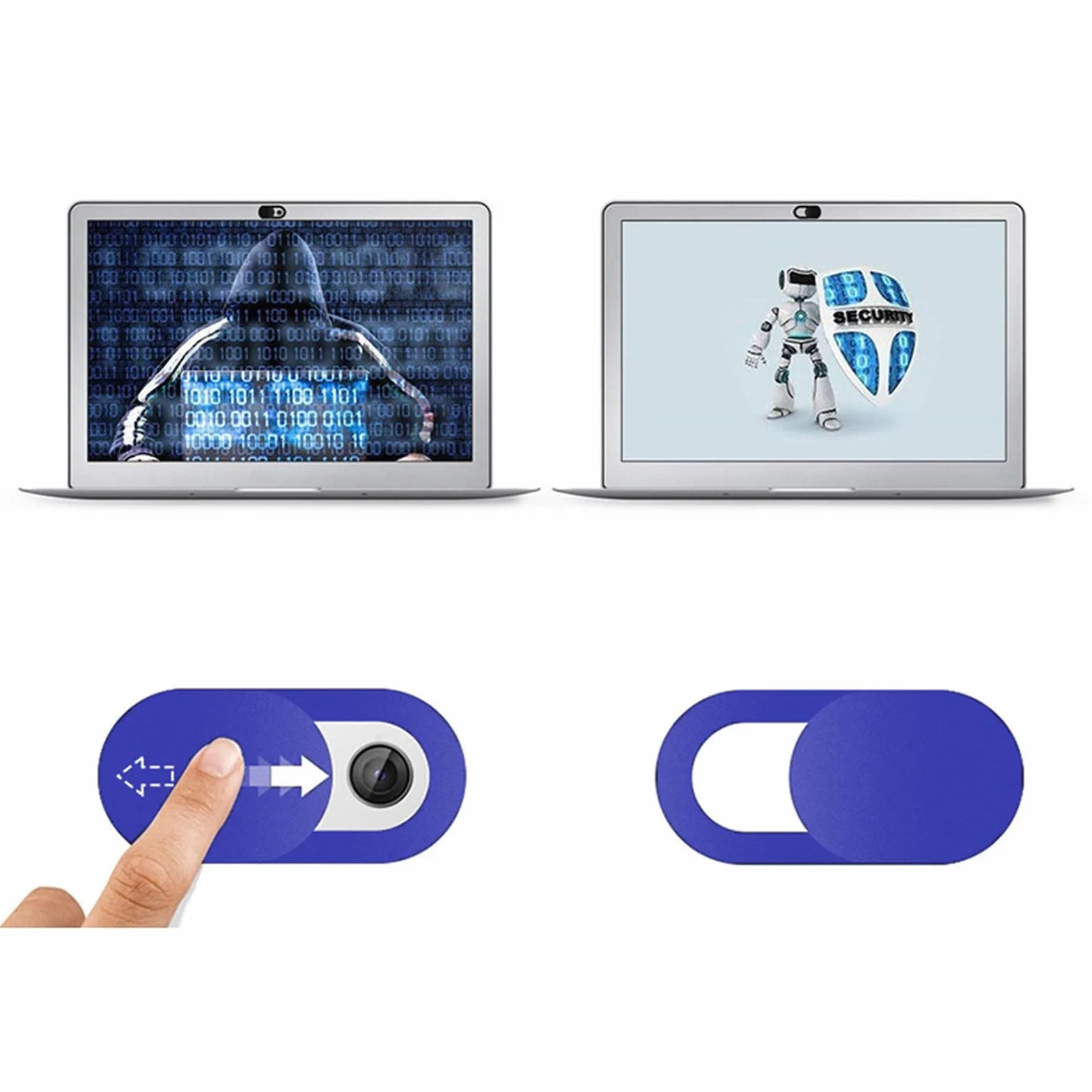 RETOO Osłona kamery internetowej z ultracienką kamerą Slider 0,6mm, 3 sztuki, do ochrony prywatności kamery internetowej, komputera tabletu i smartfona, niebieska, 18,5 x 9 x 3mm