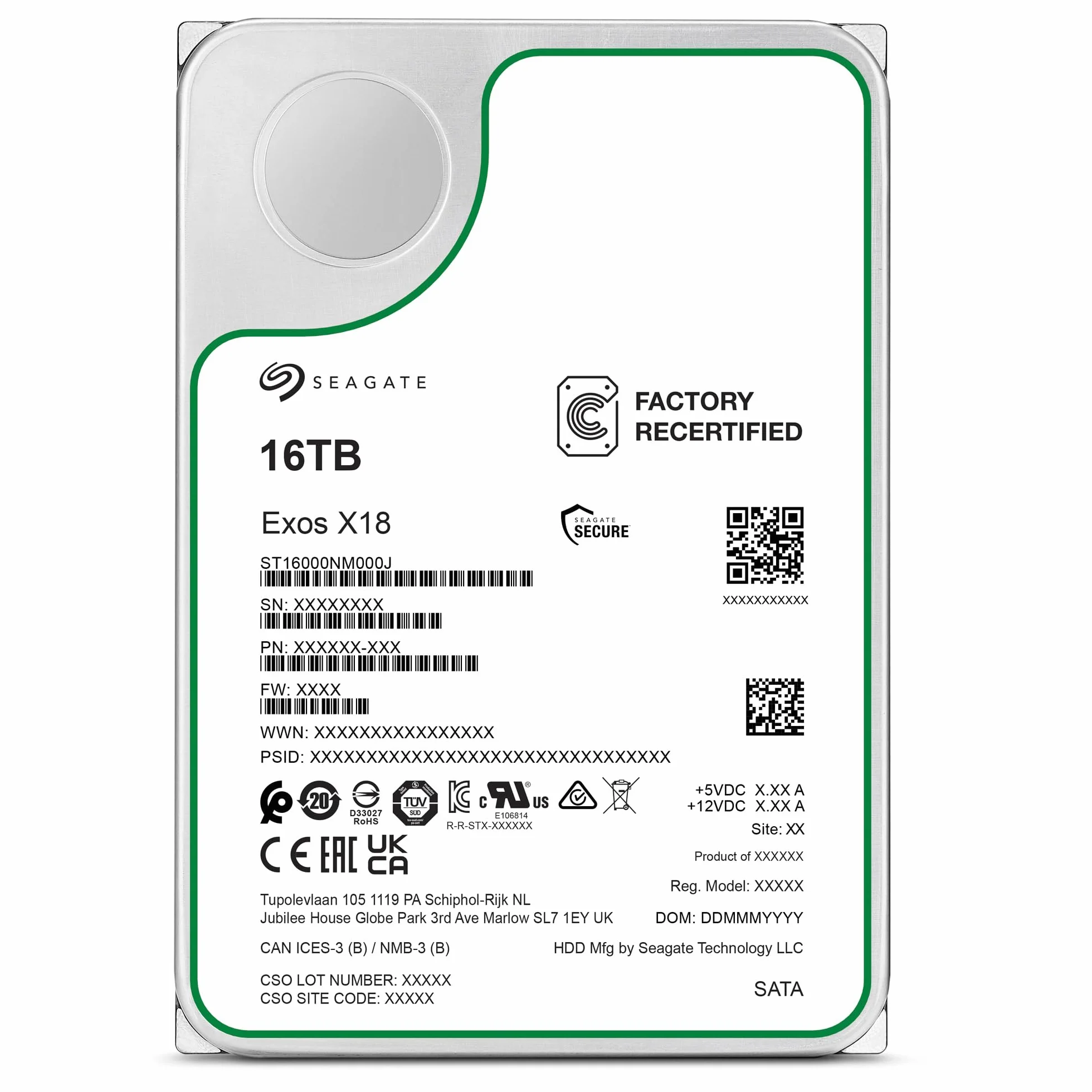 Seagate Exos X18 Enterprise HDD 3,5 CMR