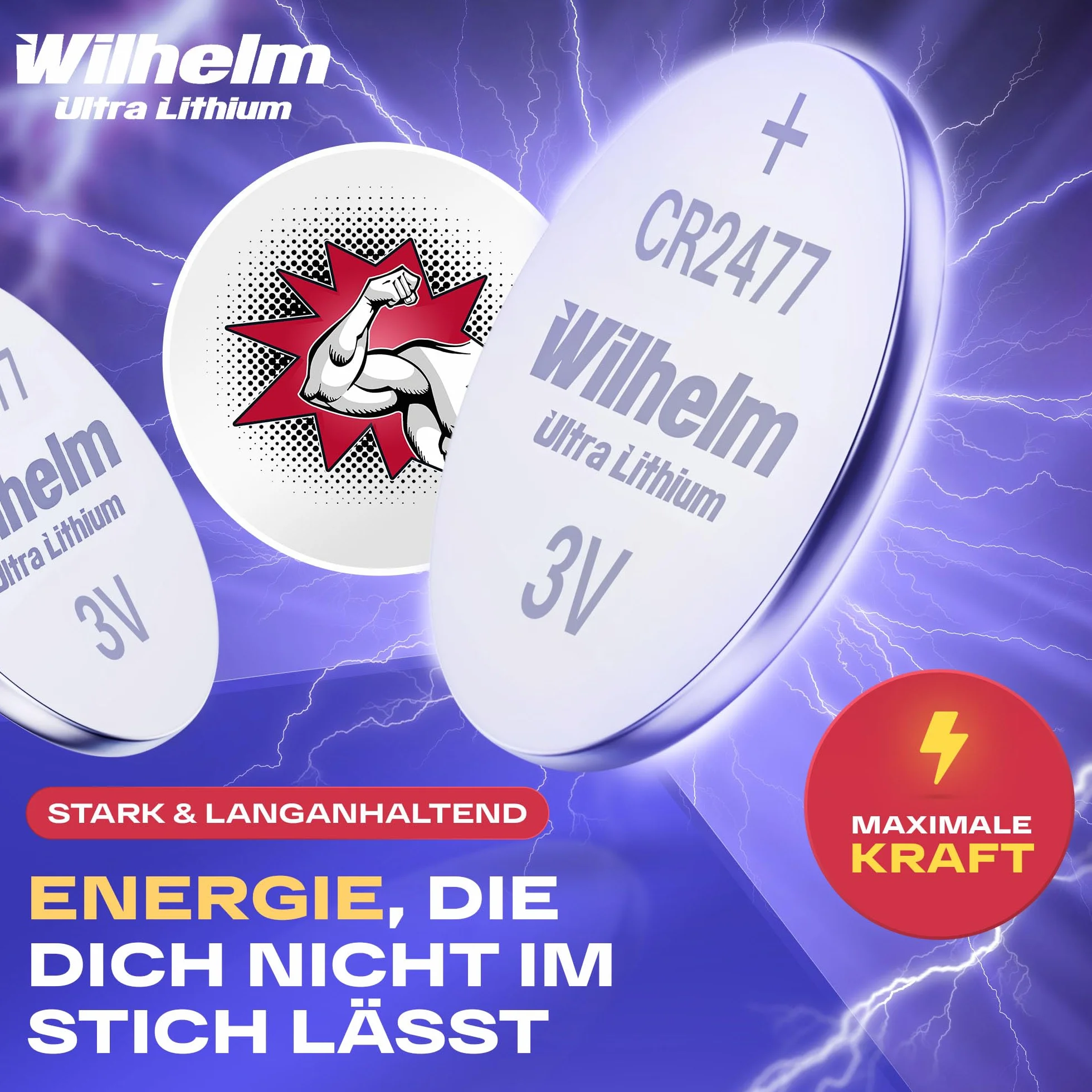 4 x CR2477 CR 2477 WILHELM bateria guzikowa litowa 3V 1070 mAh ø24 x 7,7 mm bateria DL2477