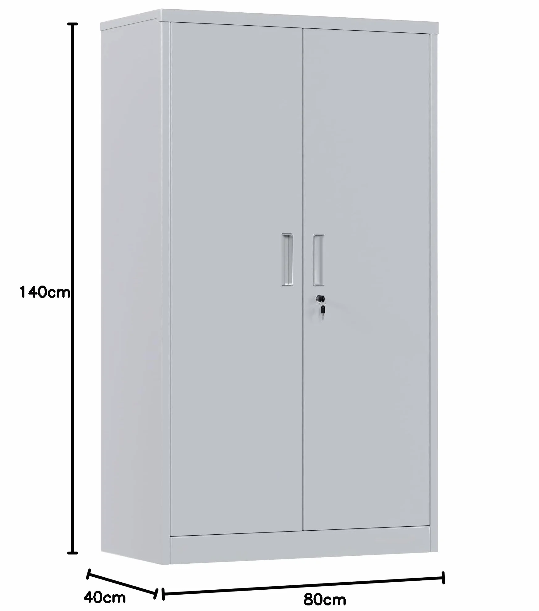 SUPEER Szafka na akta, metalowa szafka z 3 półkami o regulowanej wysokości, blacha stalowa malowana proszkowo, stalowa szafka na narzędzia, garaż, wys. 140 cm x szer. 80 cm x gł. 40 cm (szara)