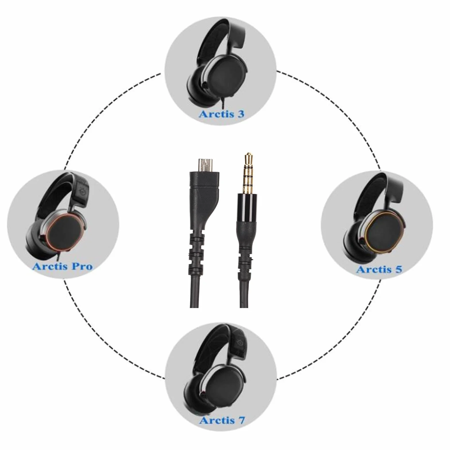 Bezprzewodowe Słuchawki do Gier Wymiana Kabla Audio 3,5,7,Pro,Prime,4,9 Stopy