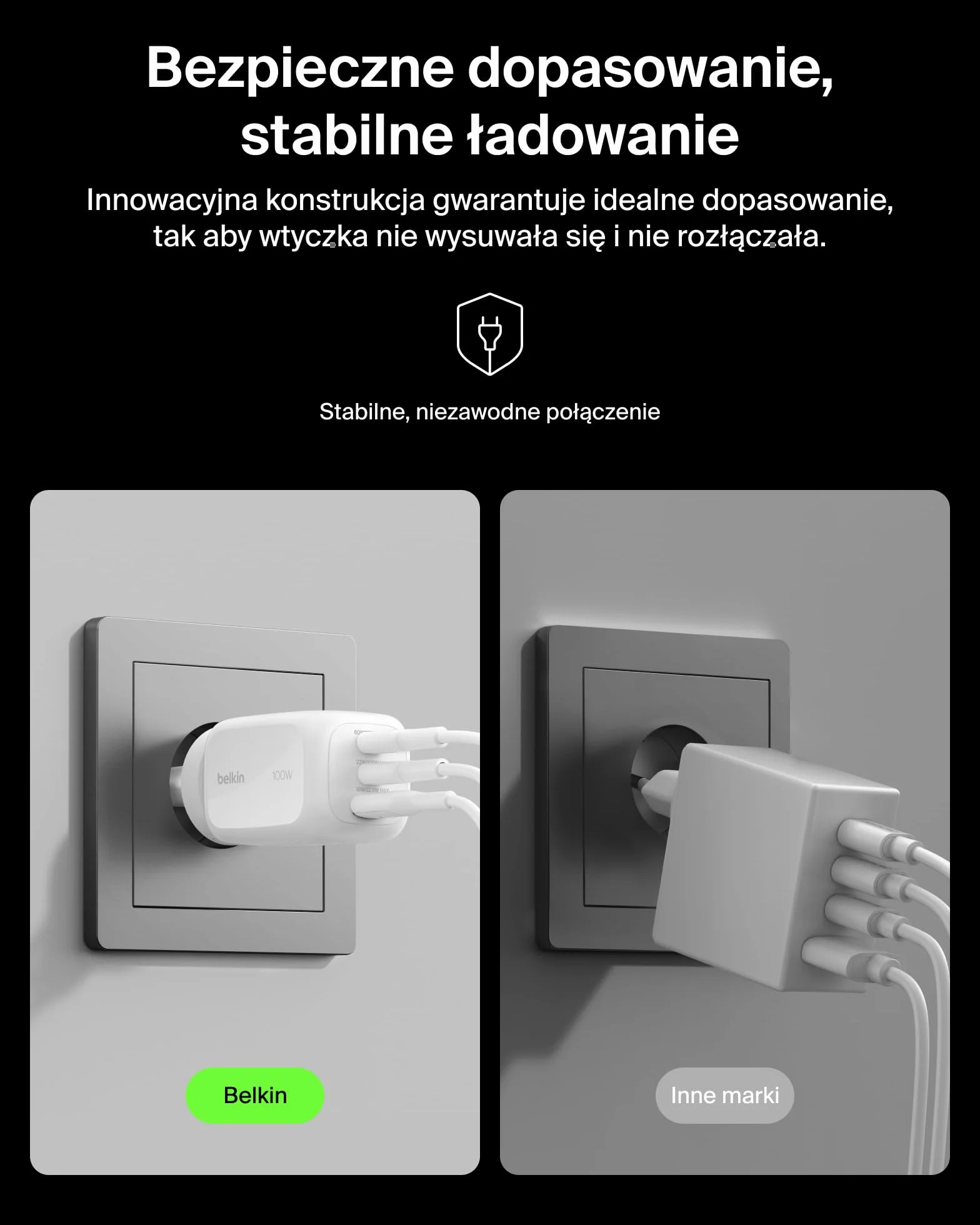 Belkin 3-Portowa ładowarka, ładowarka GaN z 2 portami USB-C i 1 portem A, Końcówki wtyczek UE/UK/US, do urządzeń MacBook, iPhone, iPad Pro, Samsung Galaxy, Google Pixel – Biała