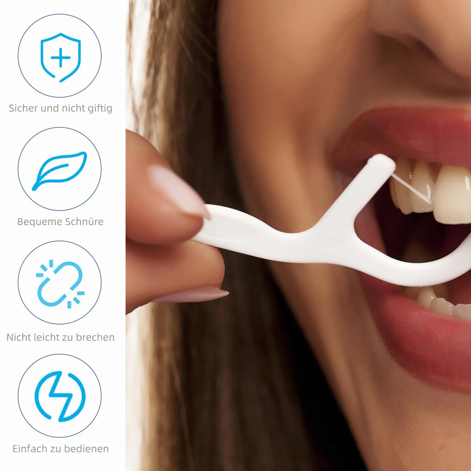 Nici dentystyczne z uchwytem – 400 szt patyczków dentystycznych wykałaczki do czyszczenia przestrzeni międzyzębowych | mocna nić dentystyczna na co dzień i w podróży