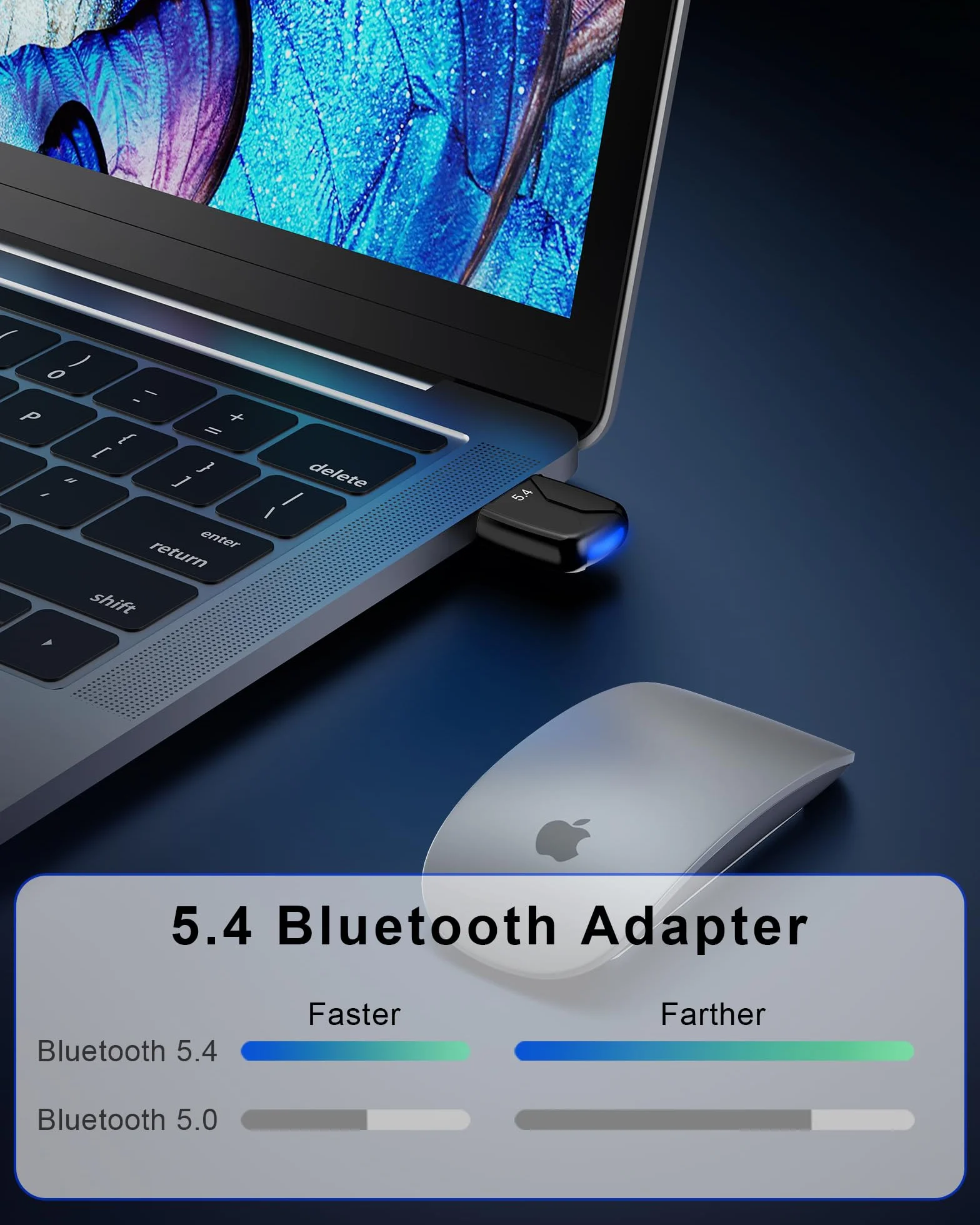 Adapter Bluetooth 5.4 do Windows 11/10/8.1/7, Plug and Play Dongle do Komputera i Laptopa