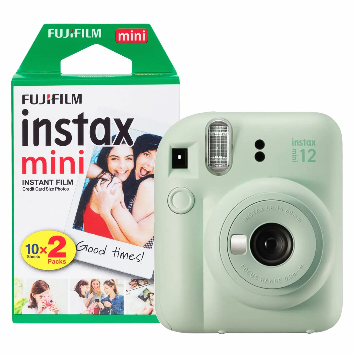 Fujifilm Instax Mini 12 Aparat natychmiastowy miętowa zieleń z 20 Shot Film Pack