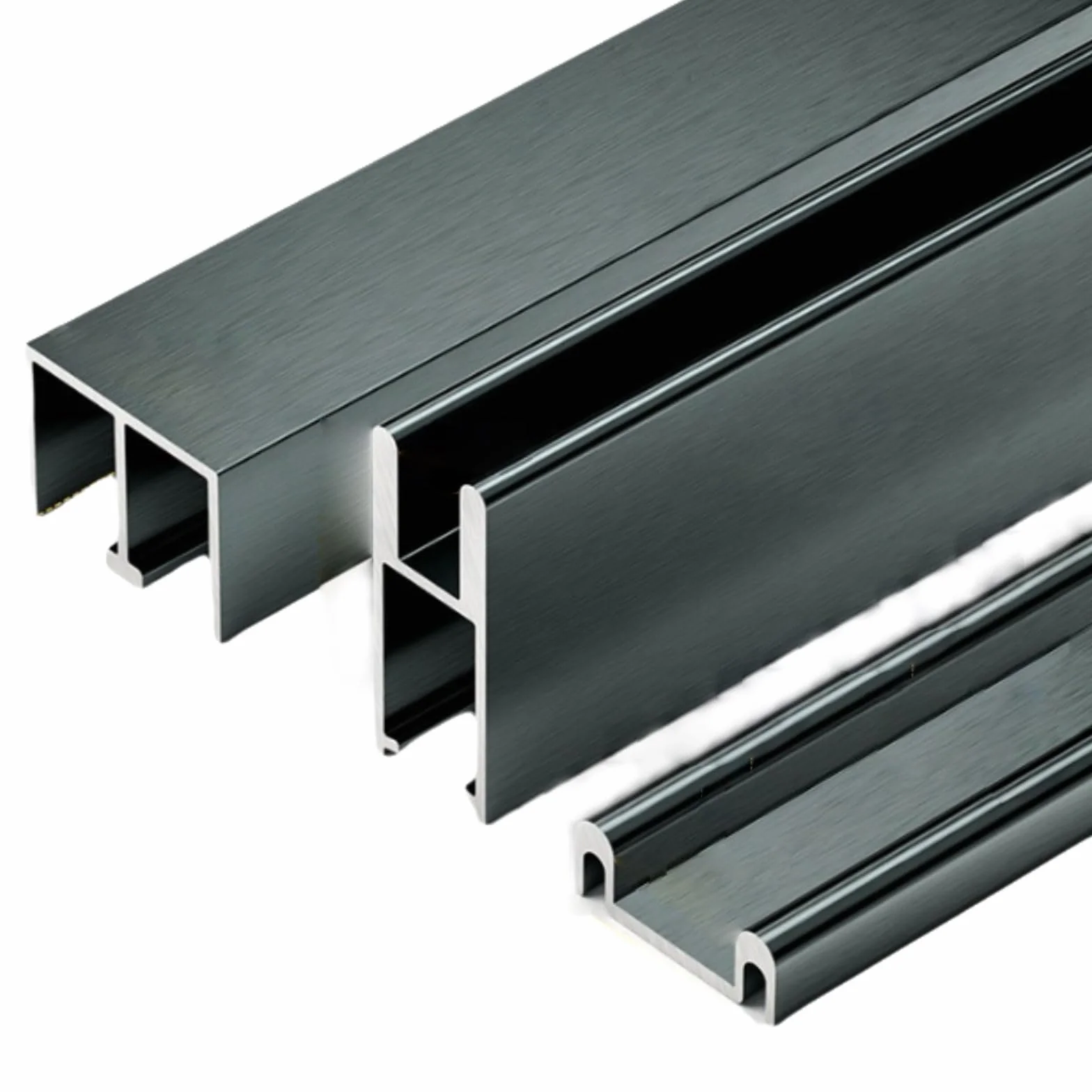 Zestaw szyn do drzwi przesuwnych, system podwójnych szyn ze stopu aluminium do drzwi szafy i szklanych, gładka prowadnica do szafek