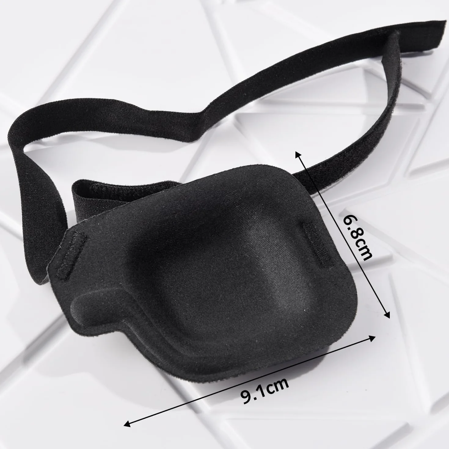 Opaska na oczy 3D dla lewych i prawych dorosłych regulowana opaska na oczy medyczna dla leniwych dużych czarnych (prawe oko)