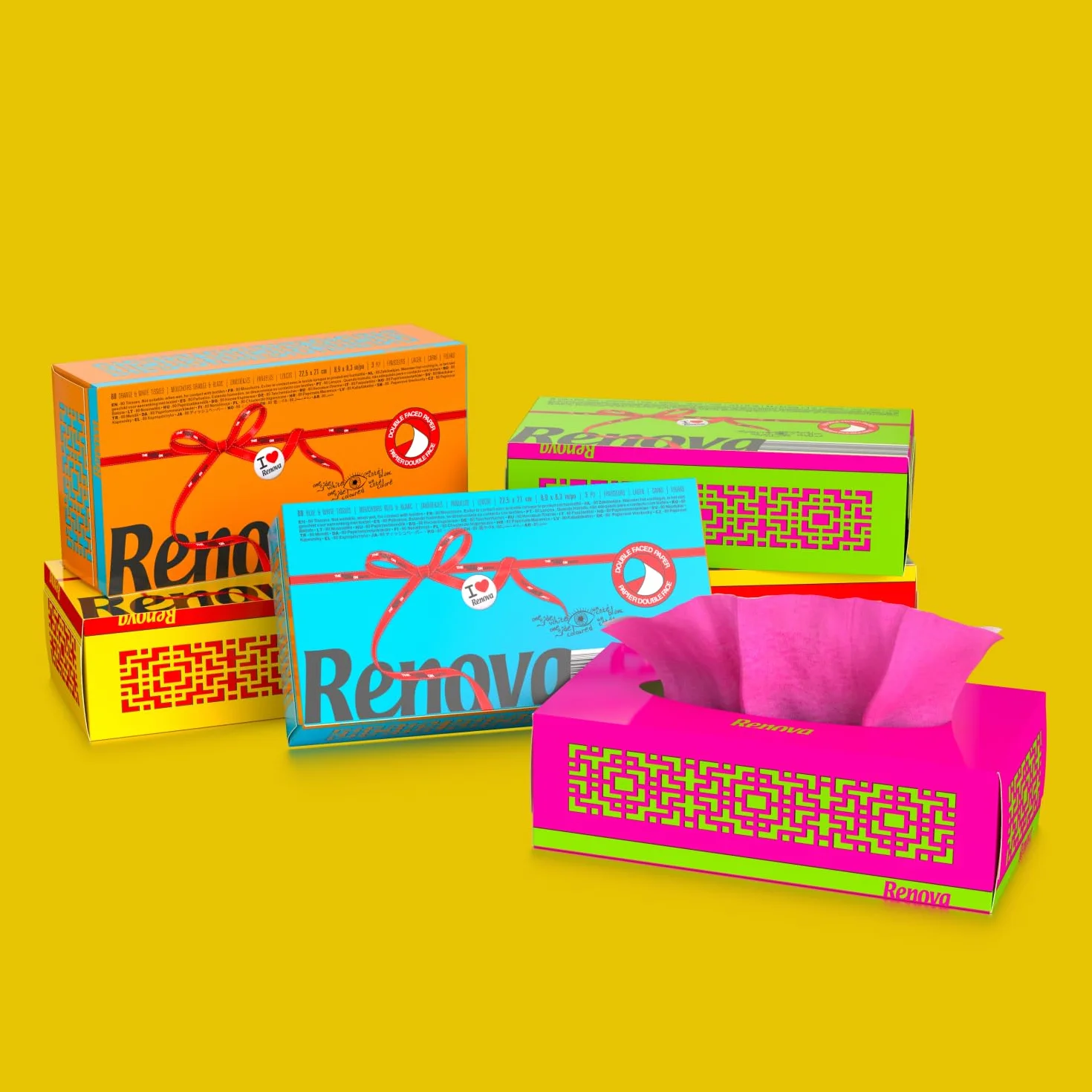 Renova Niebieskie chusteczki do twarzy Red Label - 80 chusteczek