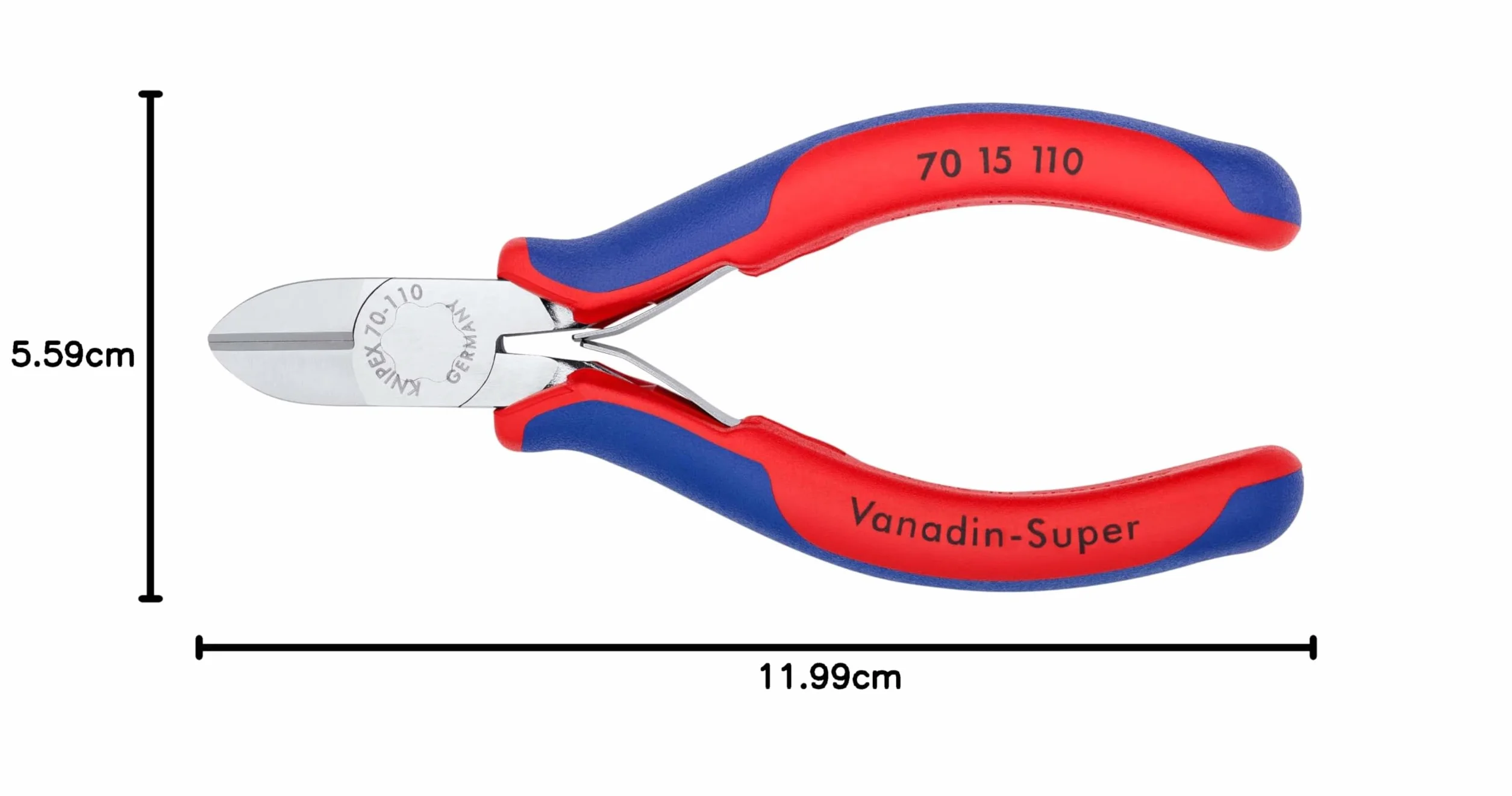 KNIPEX Szczypce tnące boczne chromowany z osłonkami wielokomponentowymi 110 mm, 70 15 110