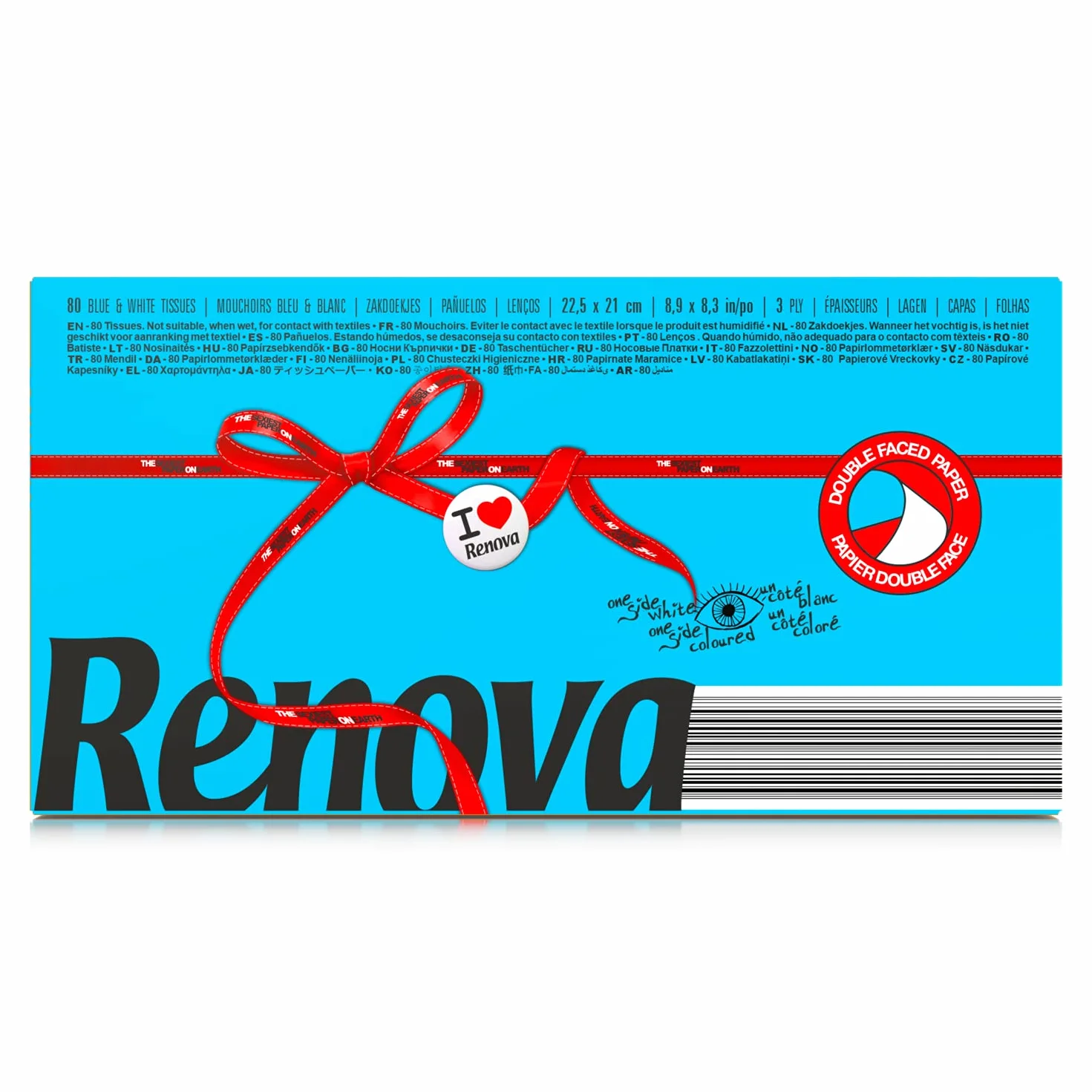 Renova Niebieskie chusteczki do twarzy Red Label - 80 chusteczek