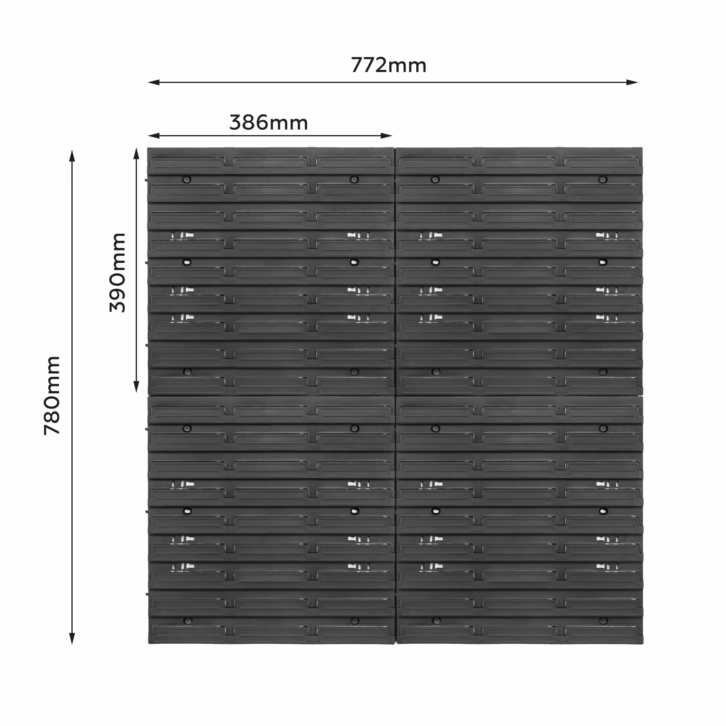System magazynowy, regał warsztatowy | 78 x 78 cm | 21 szt. pudełko | regał ścienny z uchwytami na narzędzia i pudełkami do układania w stos – płyty ścienne, bardzo mocny regał do przechowywania,