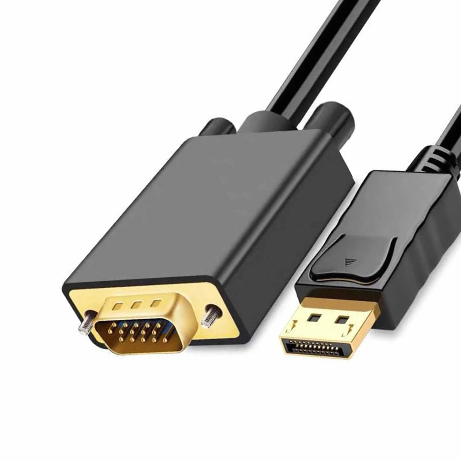 Adapter Displayport na VGA, Kabel Adaptera DP na VGA 1,8 M/70,9 Cala, Kompatybilny z Laptopem, Komputerem PC, Telewizorem i Projektorem
