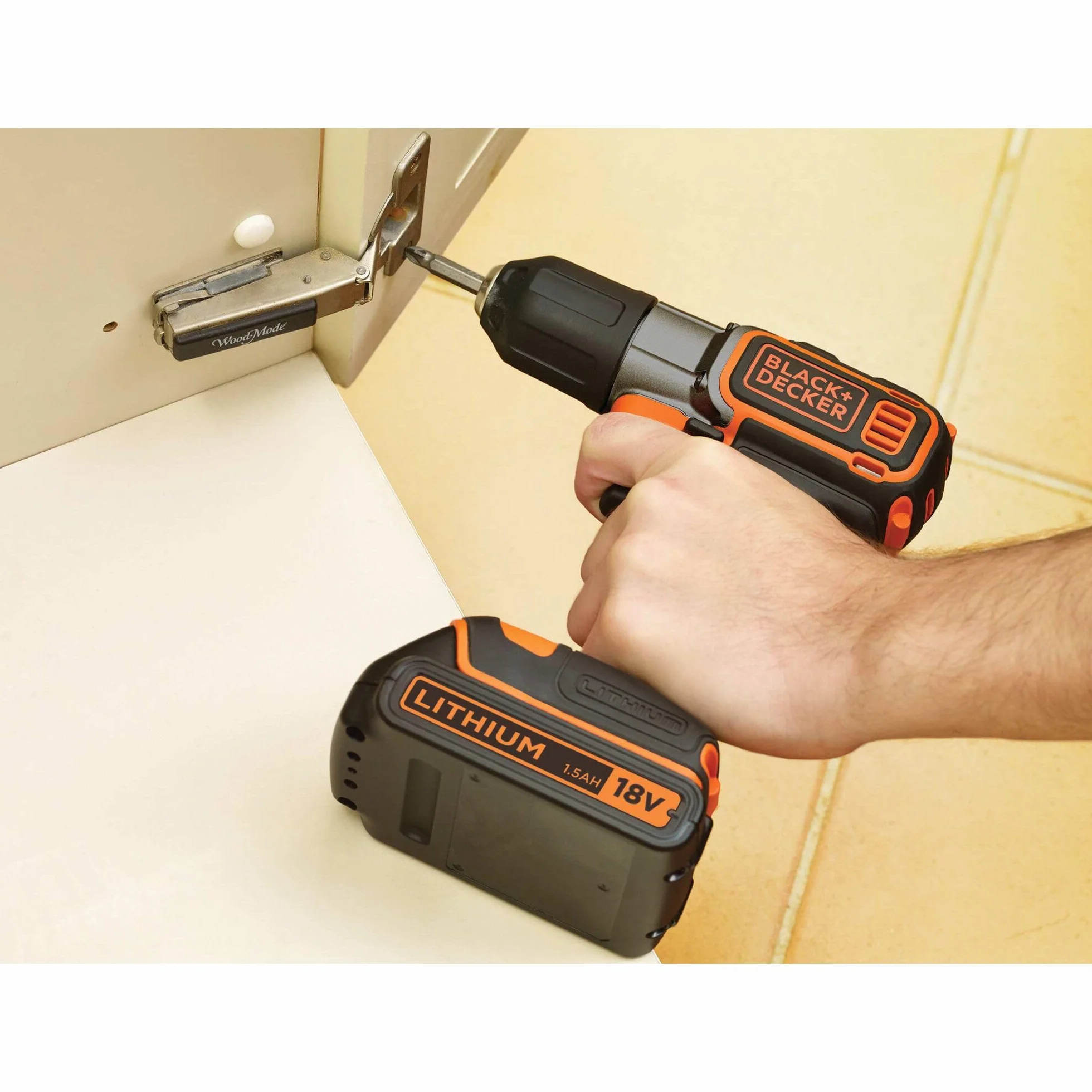Black + Decker ASD18KB - akumulatorowa wiertarka kombi (litowo-jonowa (Li-Ion), 18 V, 300 min, czarna, pomarańczowa)