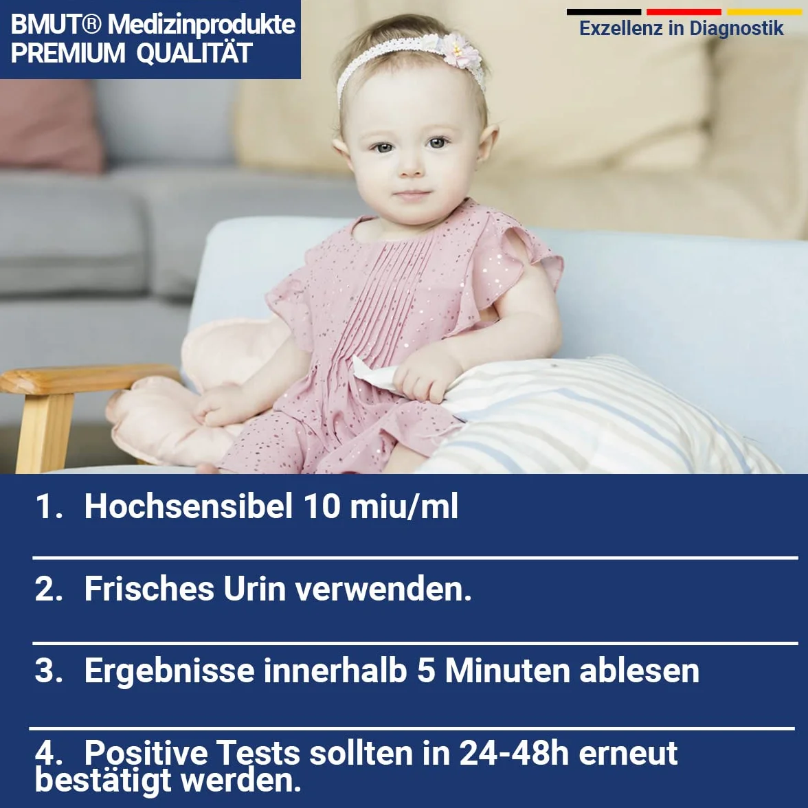 50 x bardzo czuły test ciążowy HCG 10 miu/ml – wczesny test ciążowy – paski testowe na mocz