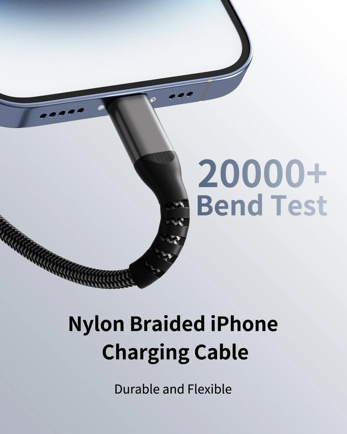 BLITEZZ Kabel do ładowania iPhone'a 1 m + 2 m, 2 sztuki, certyfikowany przez MFi kabel USB do Lightning, szybkie ładowanie, nylonowy kabel do ładowania iPada, przewód do iPhone'a 14/13/12/11 Pro Max
