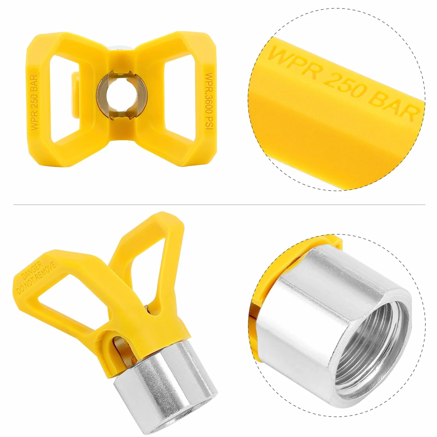 QWORK® Airless zestaw dysz do modeli 515/517519521/523/525, 6 dysz Airless z uszczelką końcówkową, 1 siedzisko dysz, kompatybilne z większością pistoletów natryskowych Airless