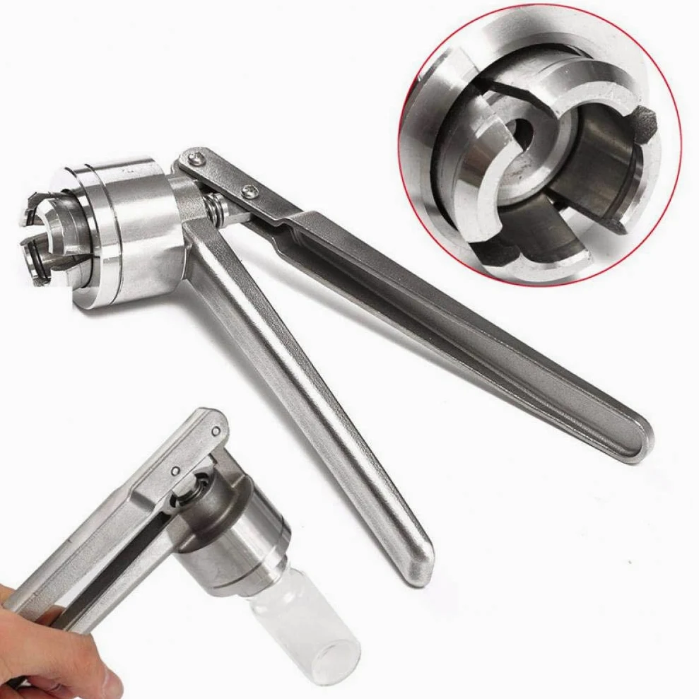 1 sztuka ręczna uszczelka Vial Crimper ze stali nierdzewnej do zaciskania 20 mm Flip Off Cap Otle Clamp-szczypce zamykające