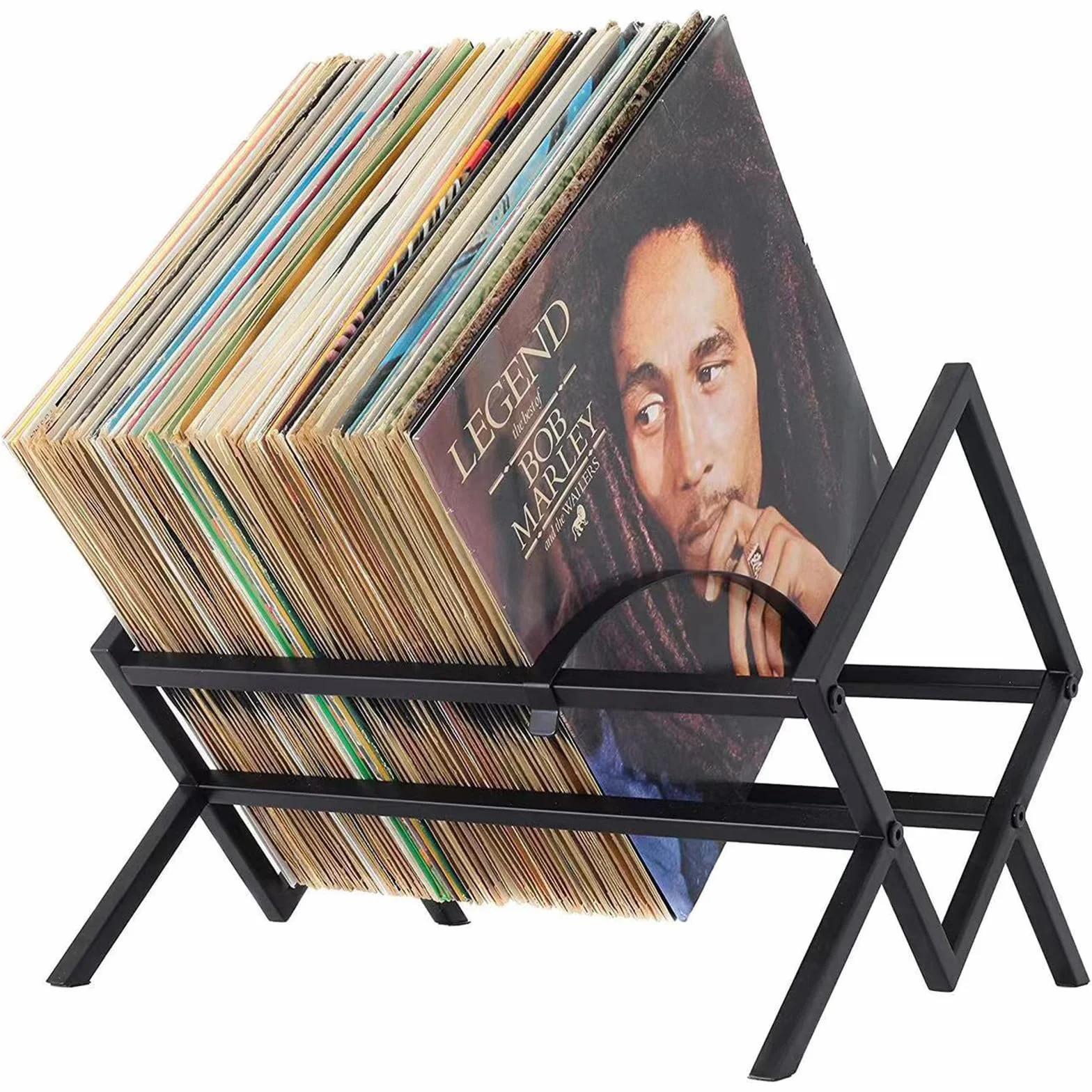 Stojak na płyty winylowe metalowy 80-100 LP 40 x 32 x 30 cm