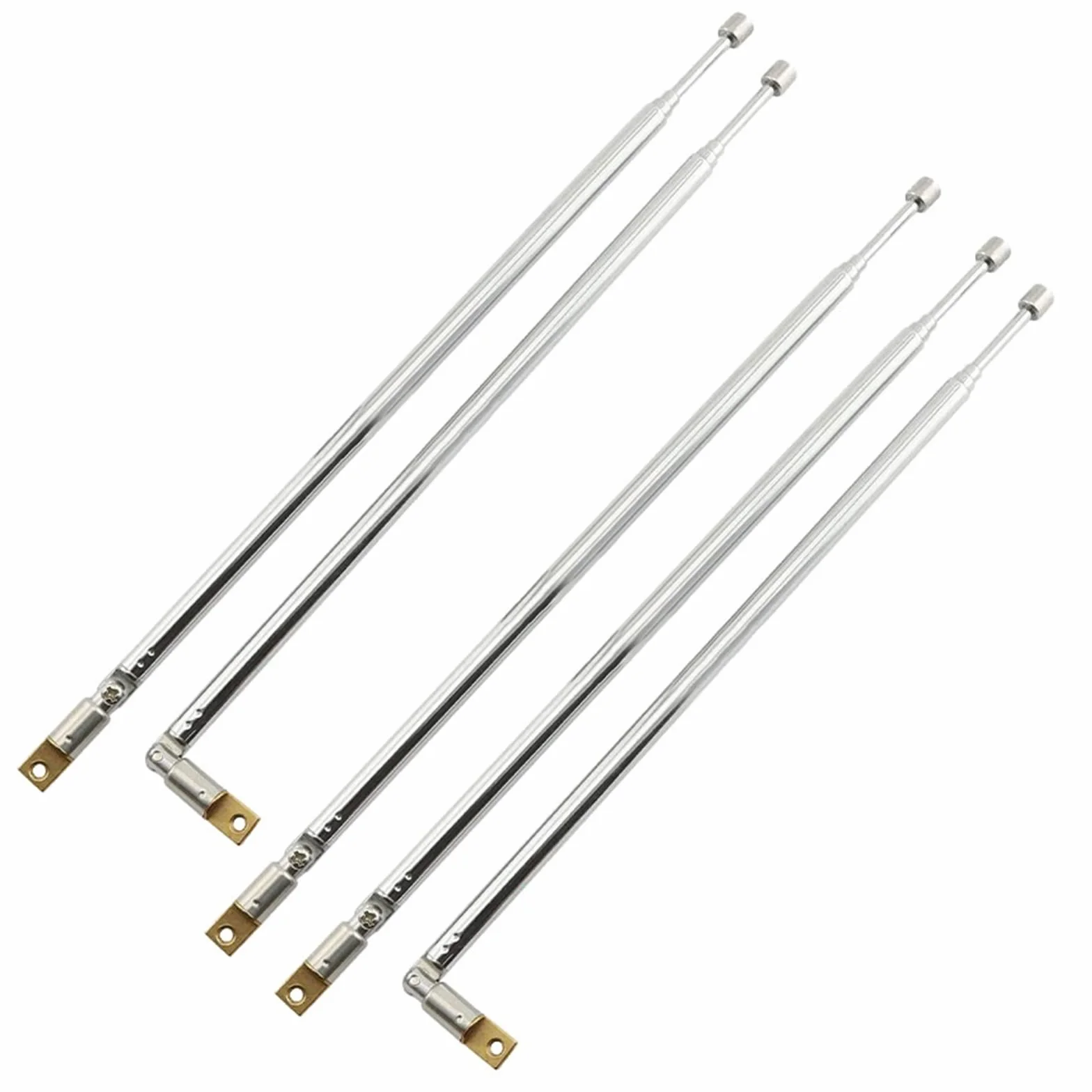 WANGCL Antena teleskopowa FM 61 cm 4 sekcje 360° 5 sztuk
