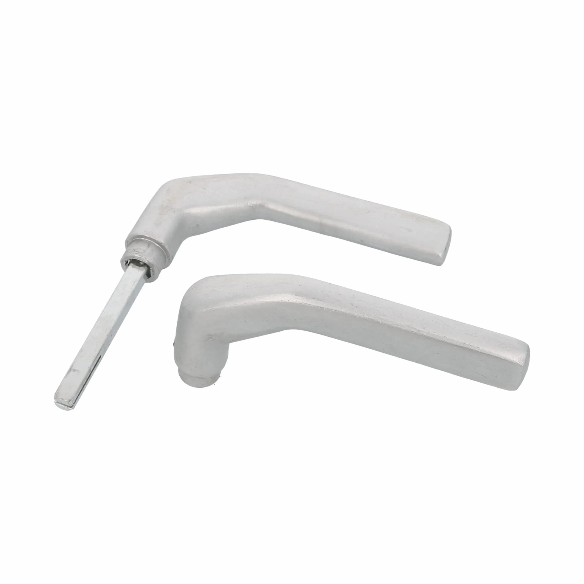 Amig - Zestaw srebrnych klamek aluminiowych bez płytki idealny do drzwi wejściowych i wejściowych - 130 x 61 mm · Maksymalna grubość drzwi 65 mm | Funkcjonalna, dekoracyjna i nowoczesna rączka z korbą