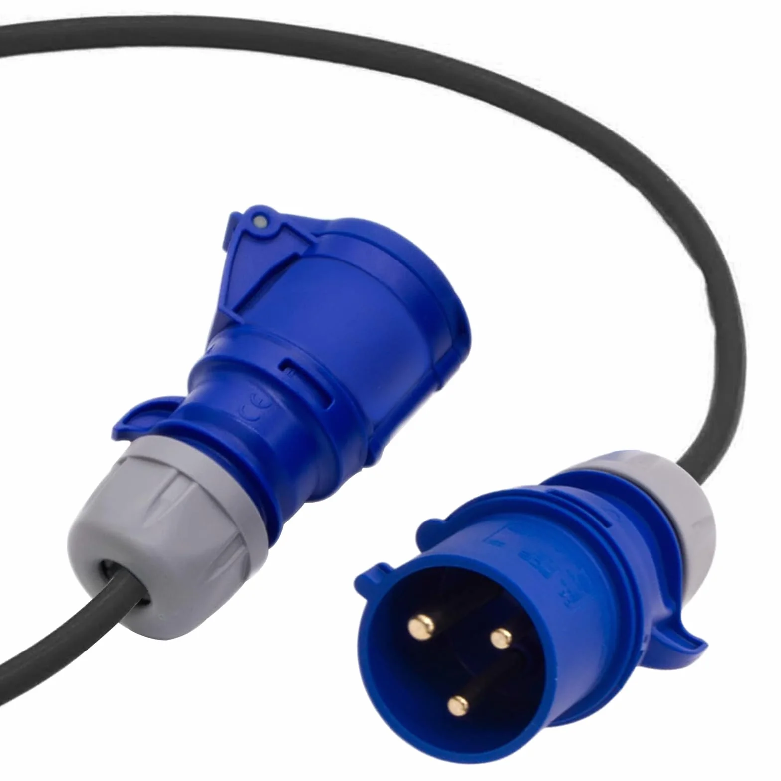 Adapter CEE 32 A na 16 A 3P, wtyczka 3G2.5 3P 32 A na 16 A niebieskie gniazdo CEE. 3x2.5mm2 konwerter przyłączeniowy kabel 230 V IP44, CEE adapter prądu (1 m)